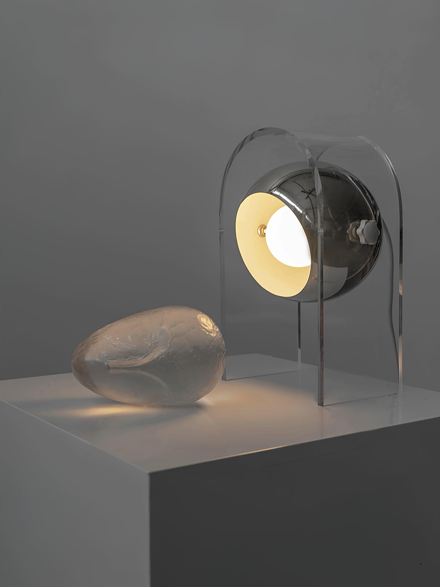 Tynza Steel Futuristic Table Lamp-Neutral Decor