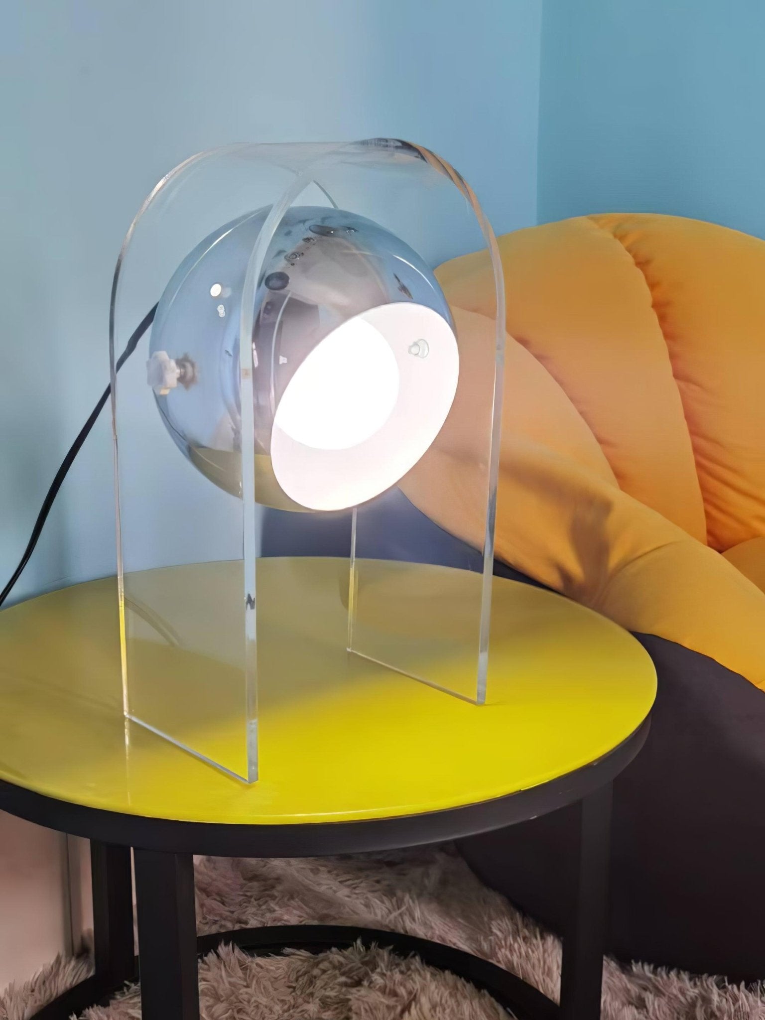 Tynza Steel Futuristic Table Lamp-Neutral Decor