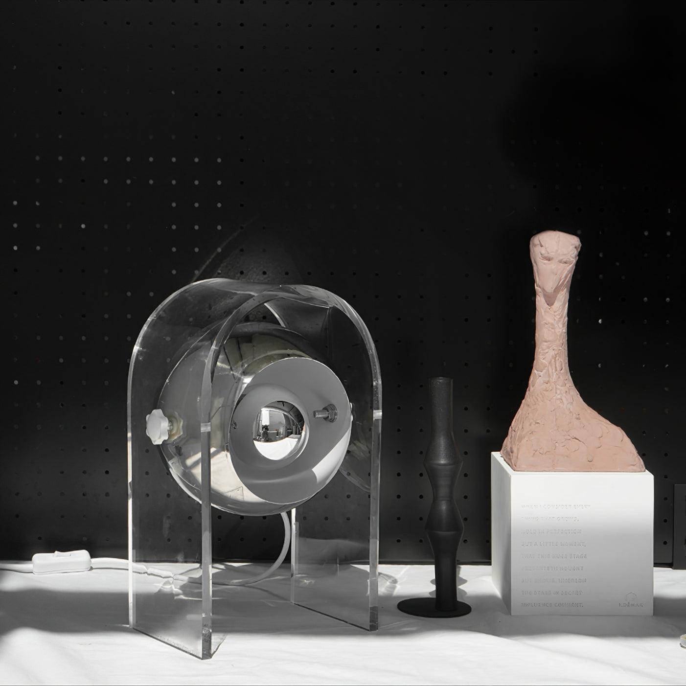 Tynza Steel Futuristic Table Lamp-Neutral Decor
