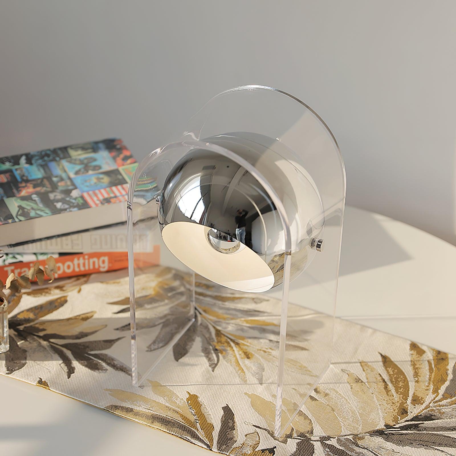 Tynza Steel Futuristic Table Lamp-Neutral Decor