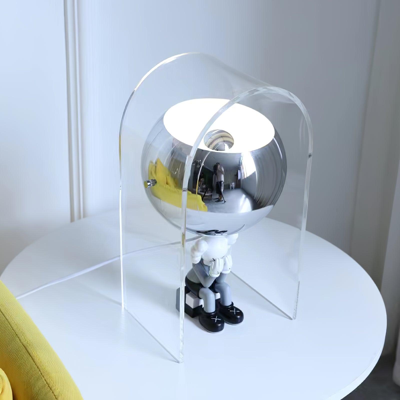 Tynza Steel Futuristic Table Lamp-Neutral Decor