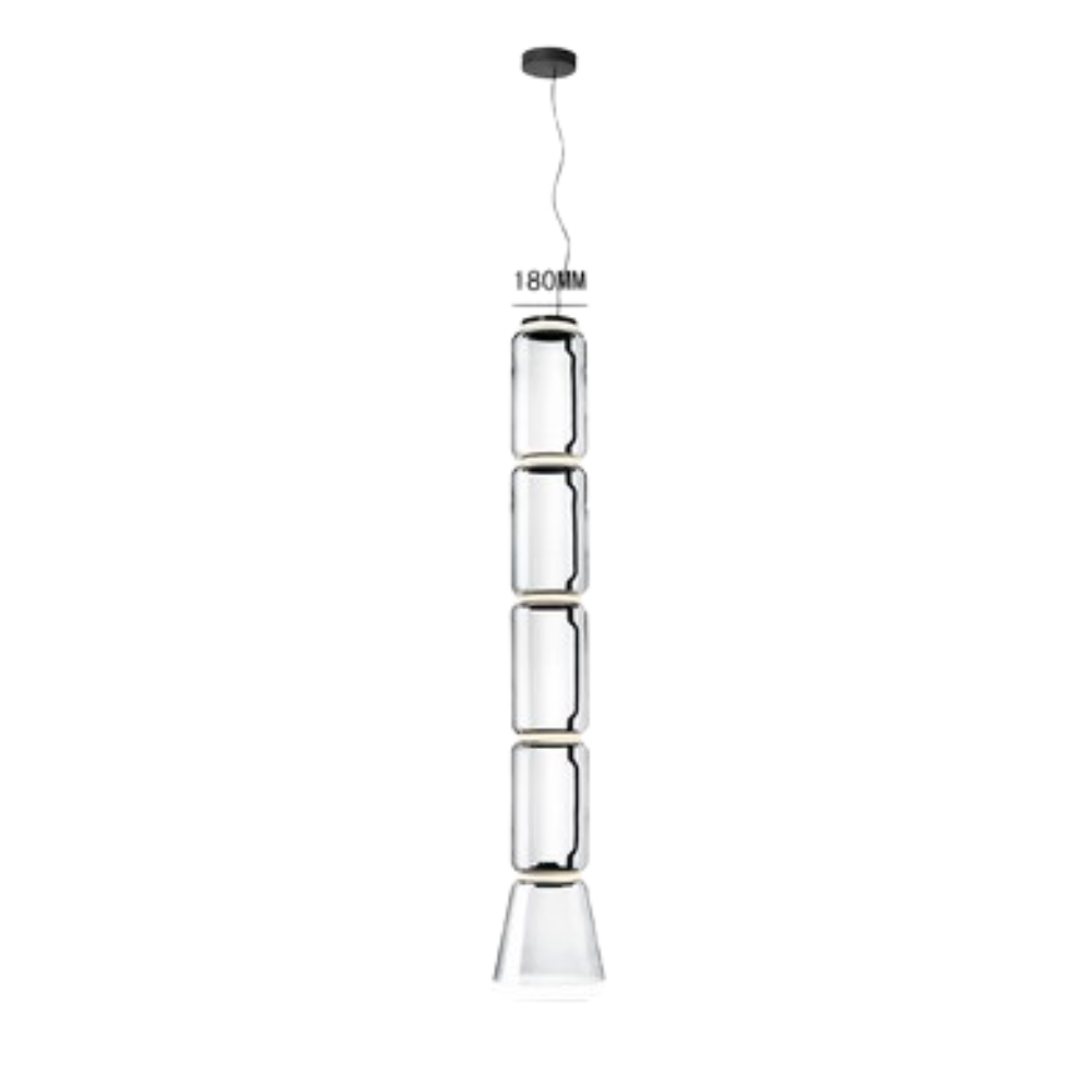 Valentina Minimalist Combination Glass Pendant Light, Clear - Neutral Decor