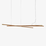 Aurora Chandelier Wooden Linear LED-Neutral Decor