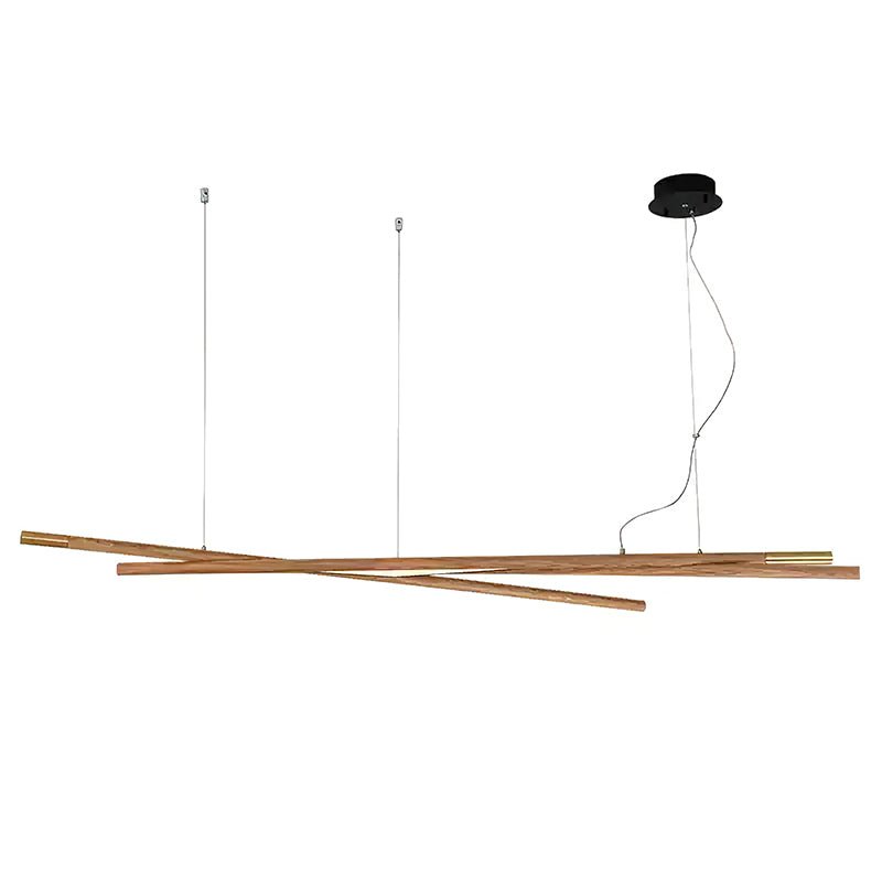Aurora Chandelier Wooden Linear LED-Neutral Decor