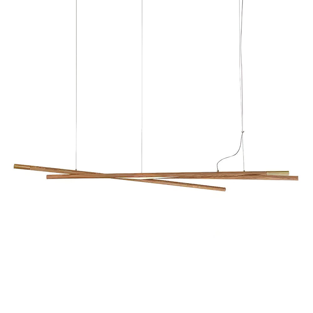 Aurora Chandelier Wooden Linear LED-Neutral Decor