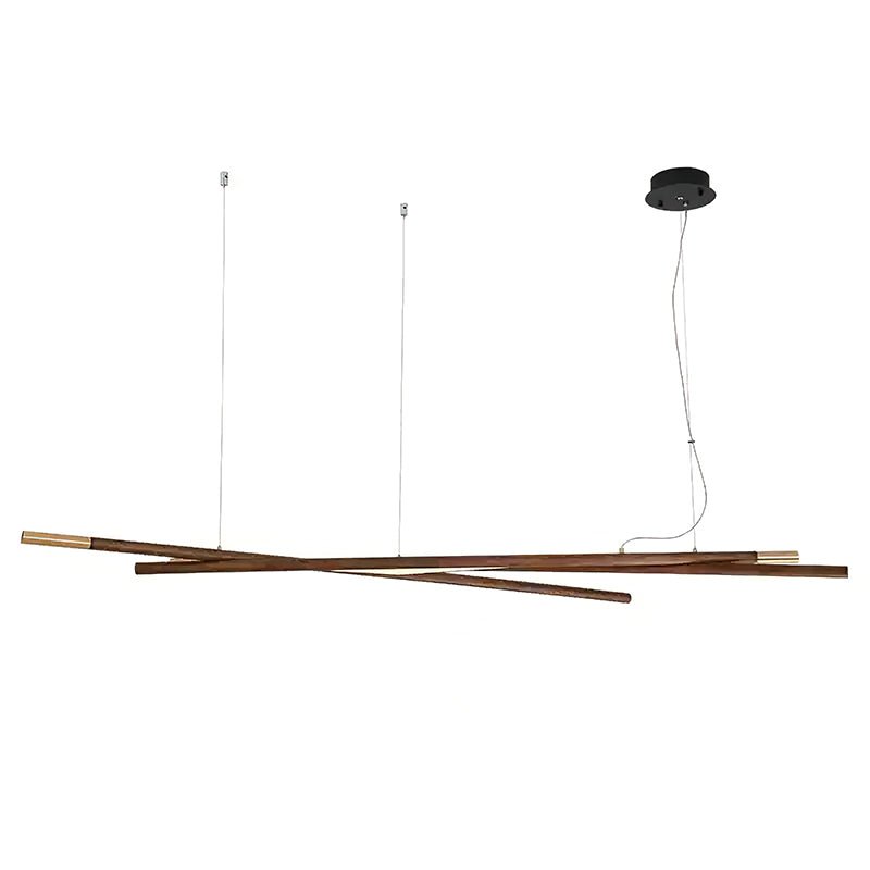 Aurora Chandelier Wooden Linear LED-Neutral Decor