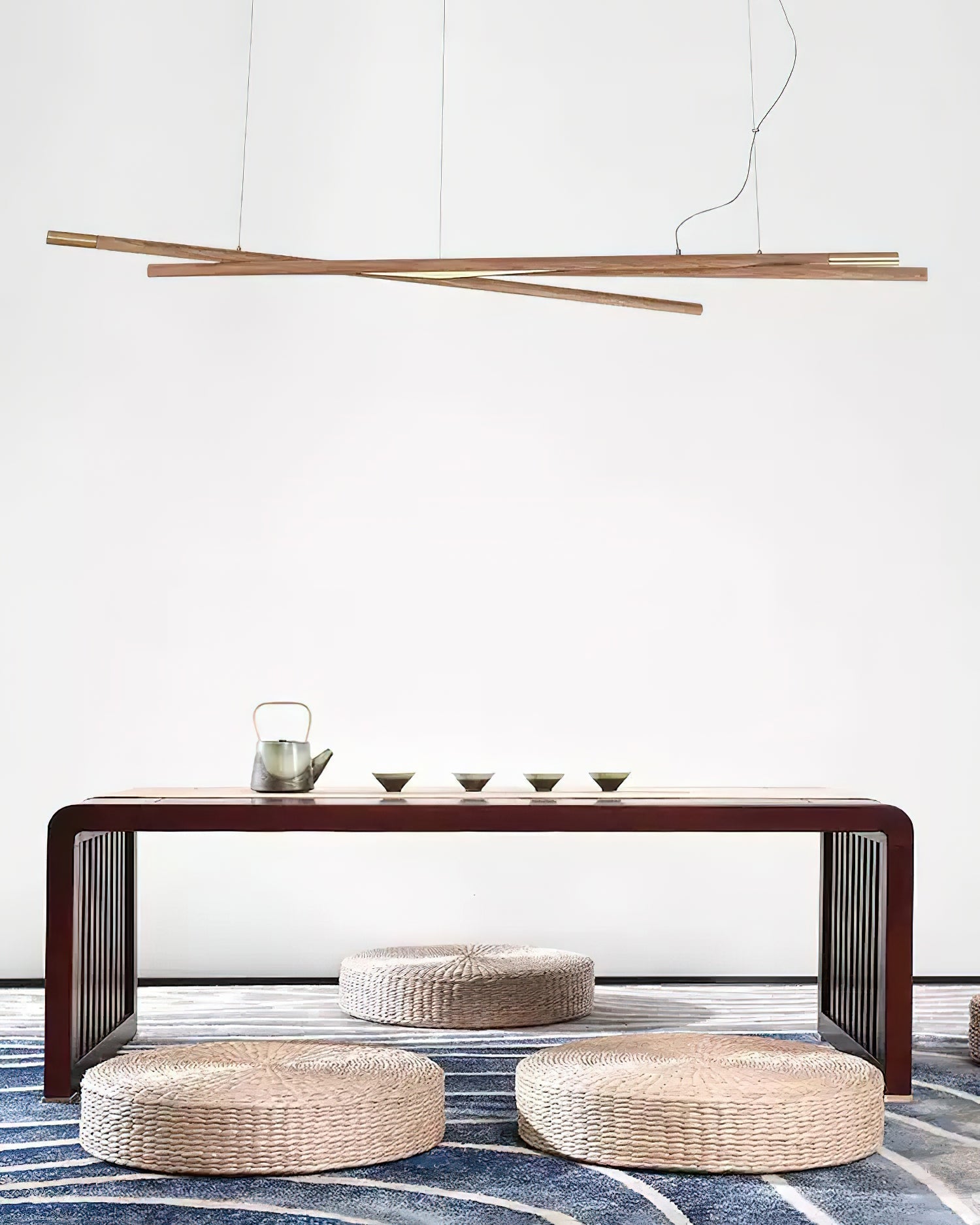 Aurora Chandelier Wooden Linear LED-Neutral Decor