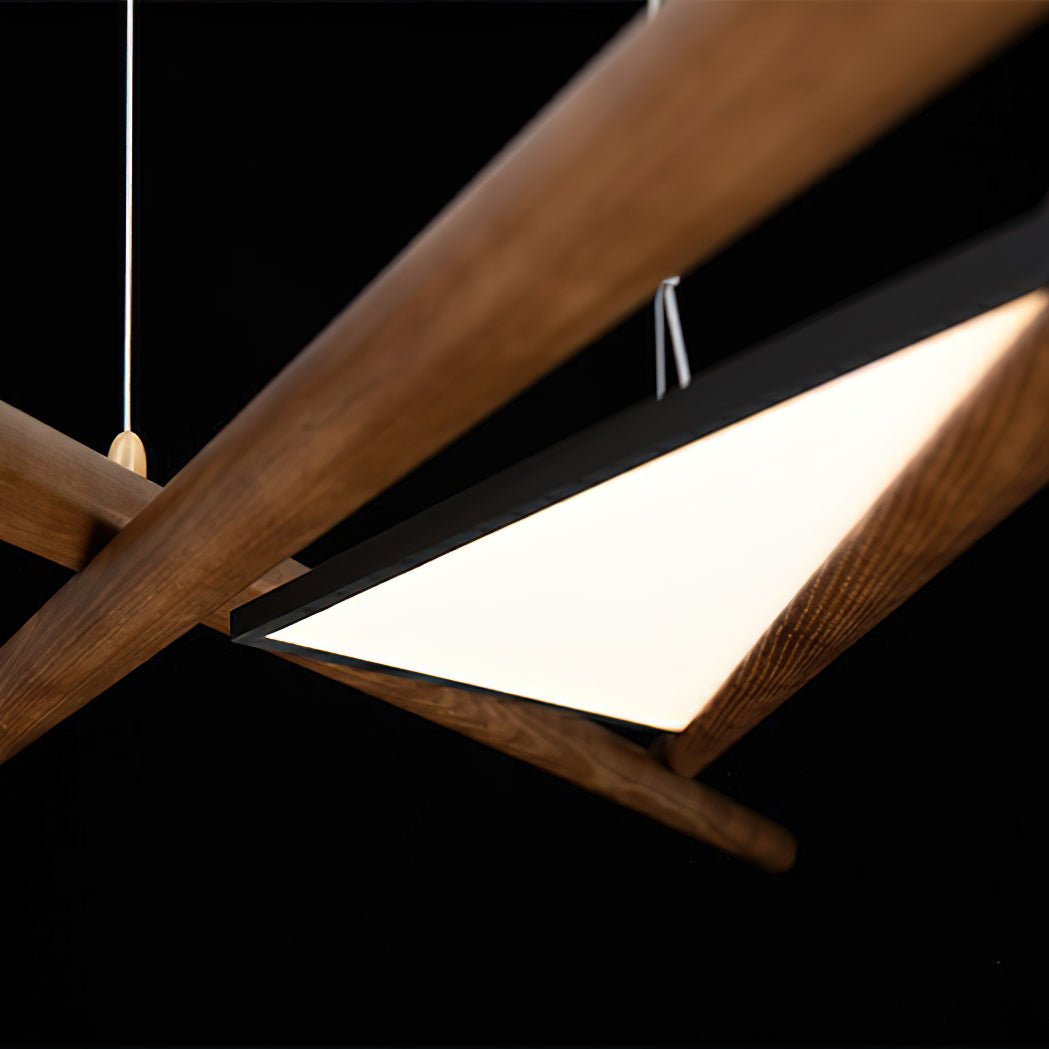 Aurora Chandelier Wooden Linear LED-Neutral Decor