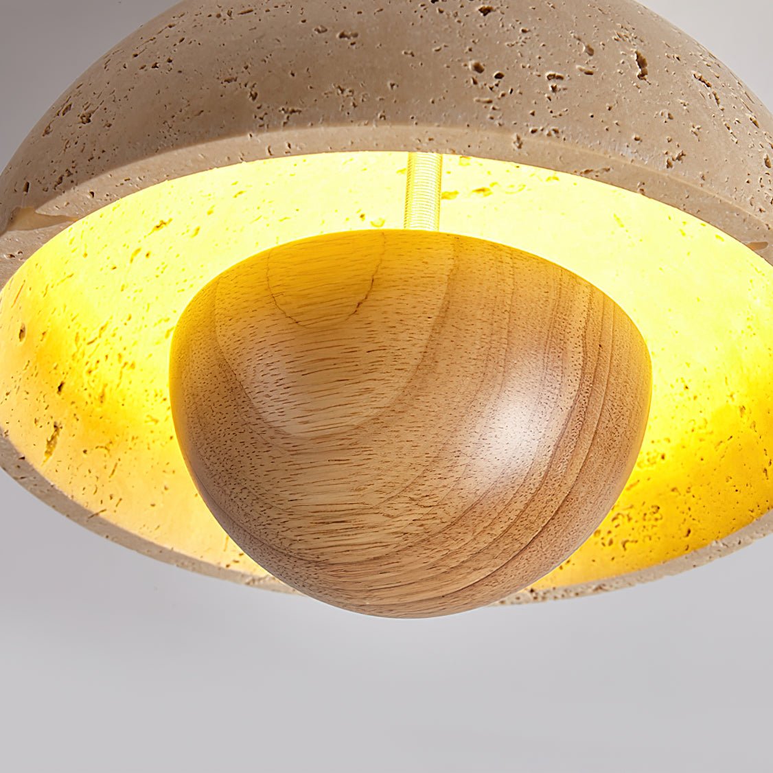 Arinisra Mushroom Shaped Travertine Ceiling Light-Neutral Decor