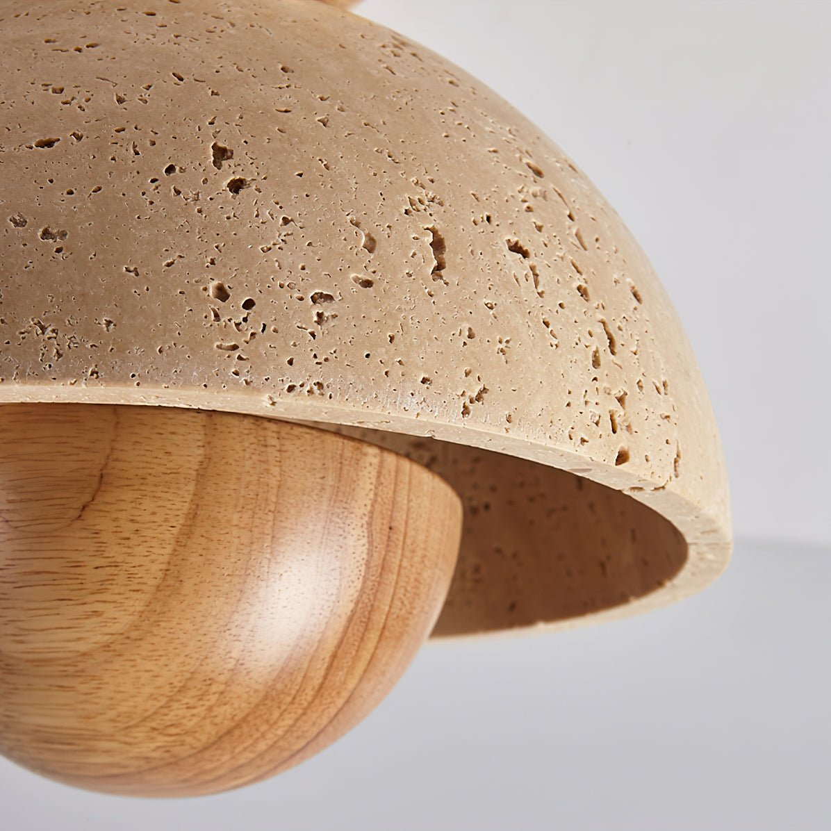 Arinisra Mushroom Shaped Travertine Ceiling Light-Neutral Decor
