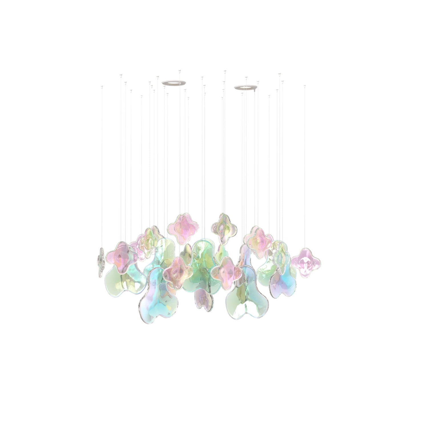 Iris Iridescent Blossom Chandelier-Neutral Decor