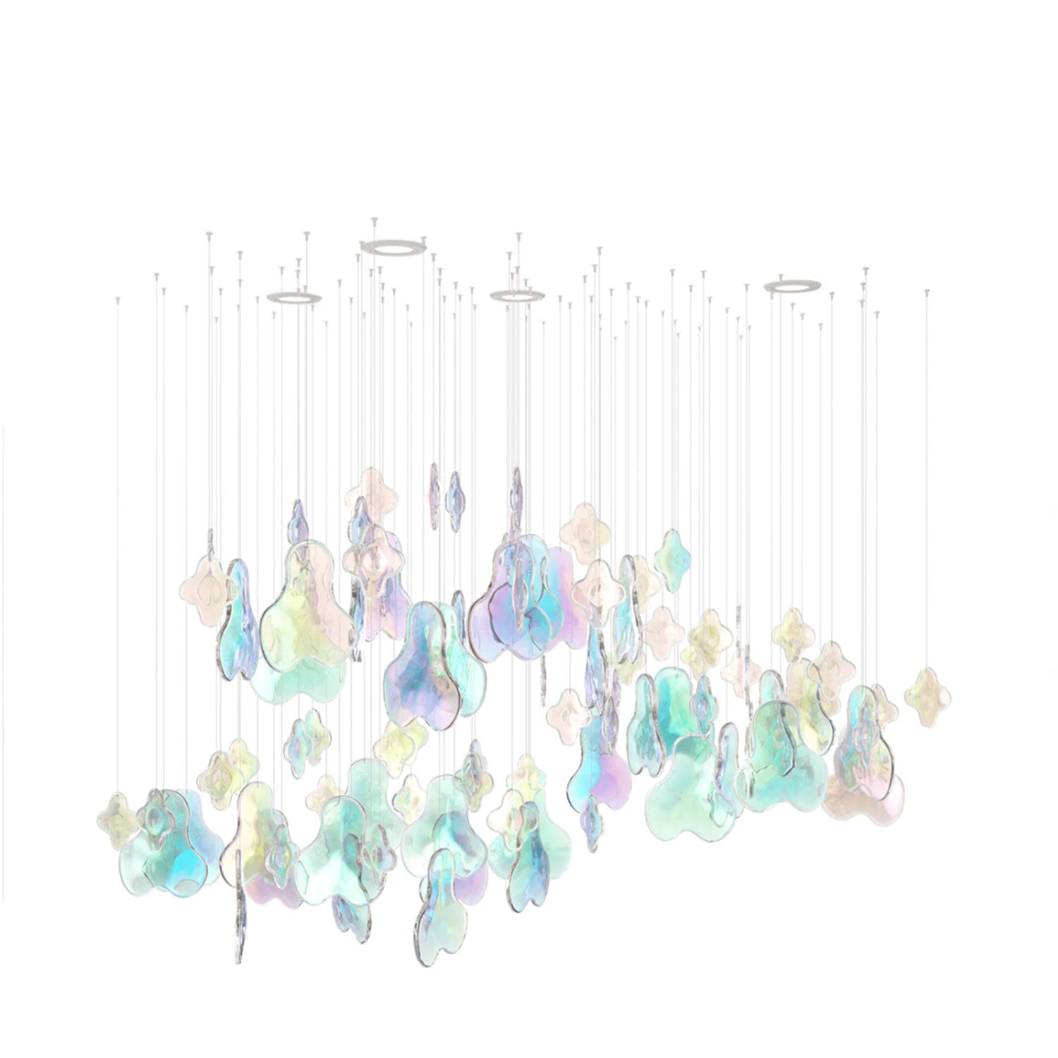 Iris Iridescent Blossom Chandelier-Neutral Decor