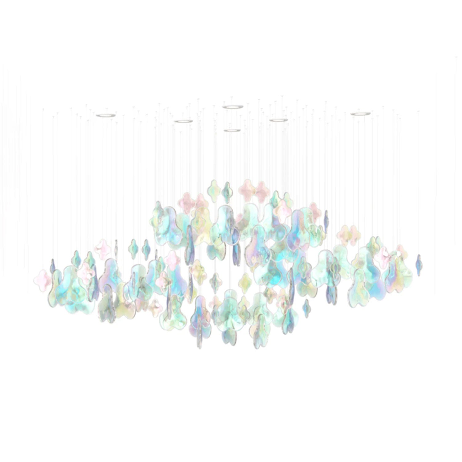 Iris Iridescent Blossom Chandelier-Neutral Decor