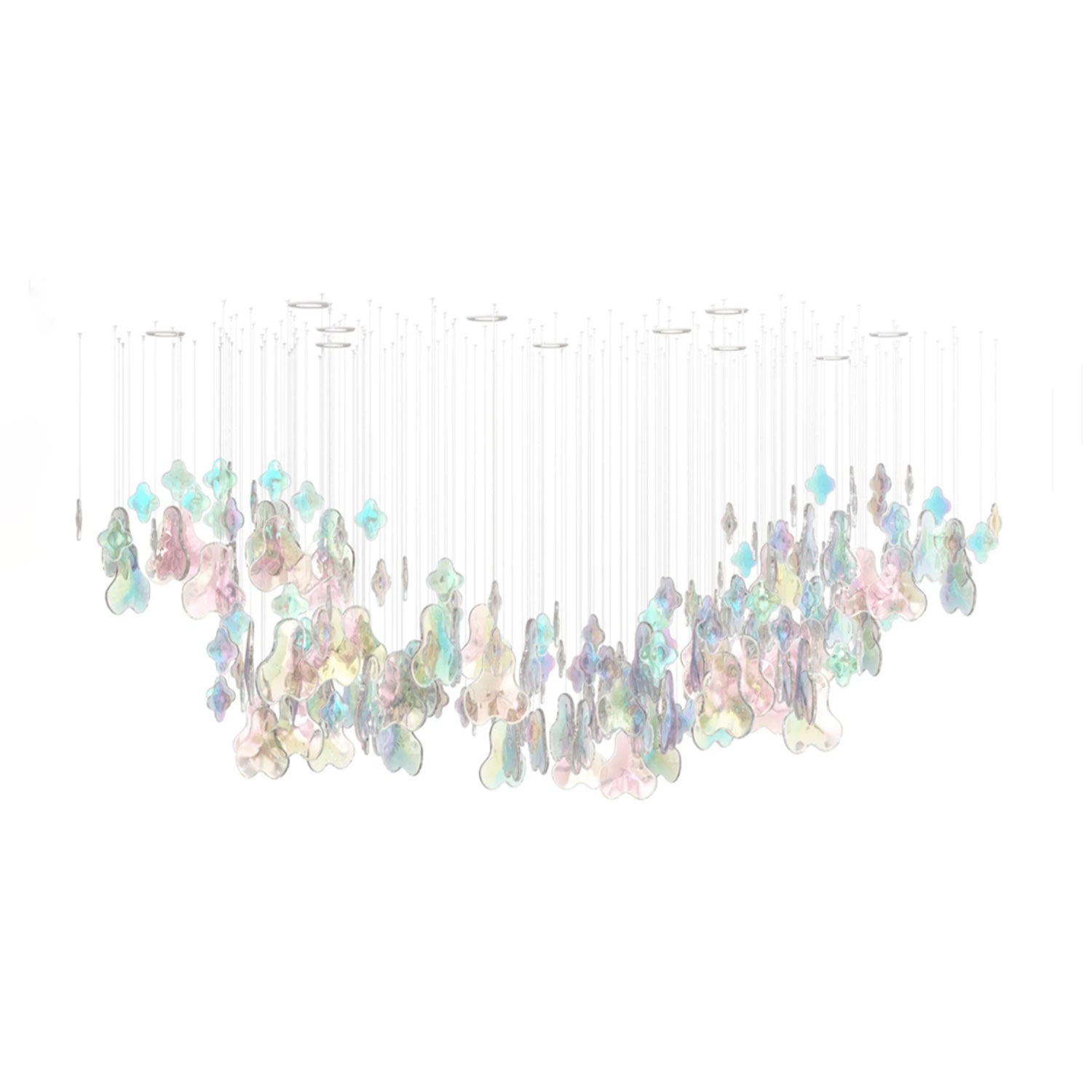 Iris Iridescent Blossom Chandelier-Neutral Decor