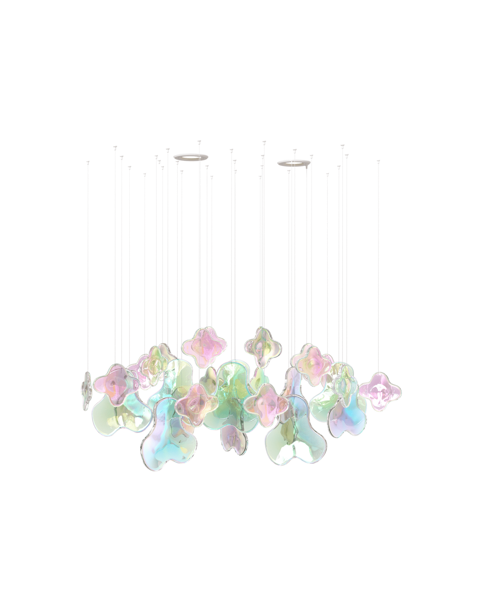 Iris Iridescent Blossom Chandelier-Neutral Decor