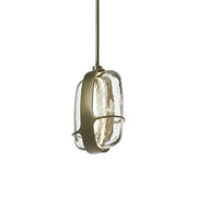 Iris Pendant Lamp with a sculptural textured glass shade.