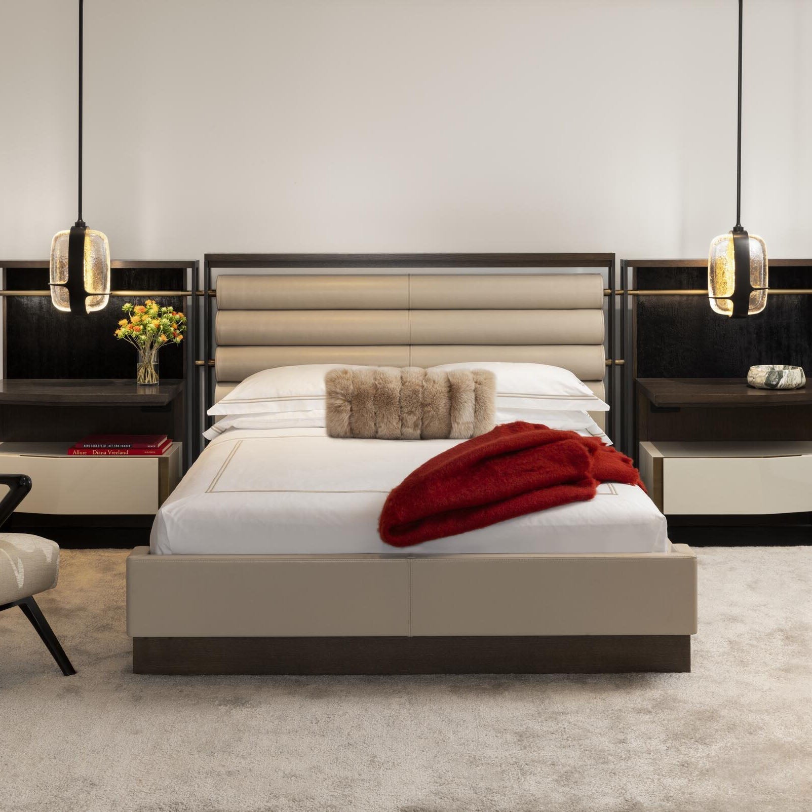 Iris Pendant Lamp shown in a black finish.