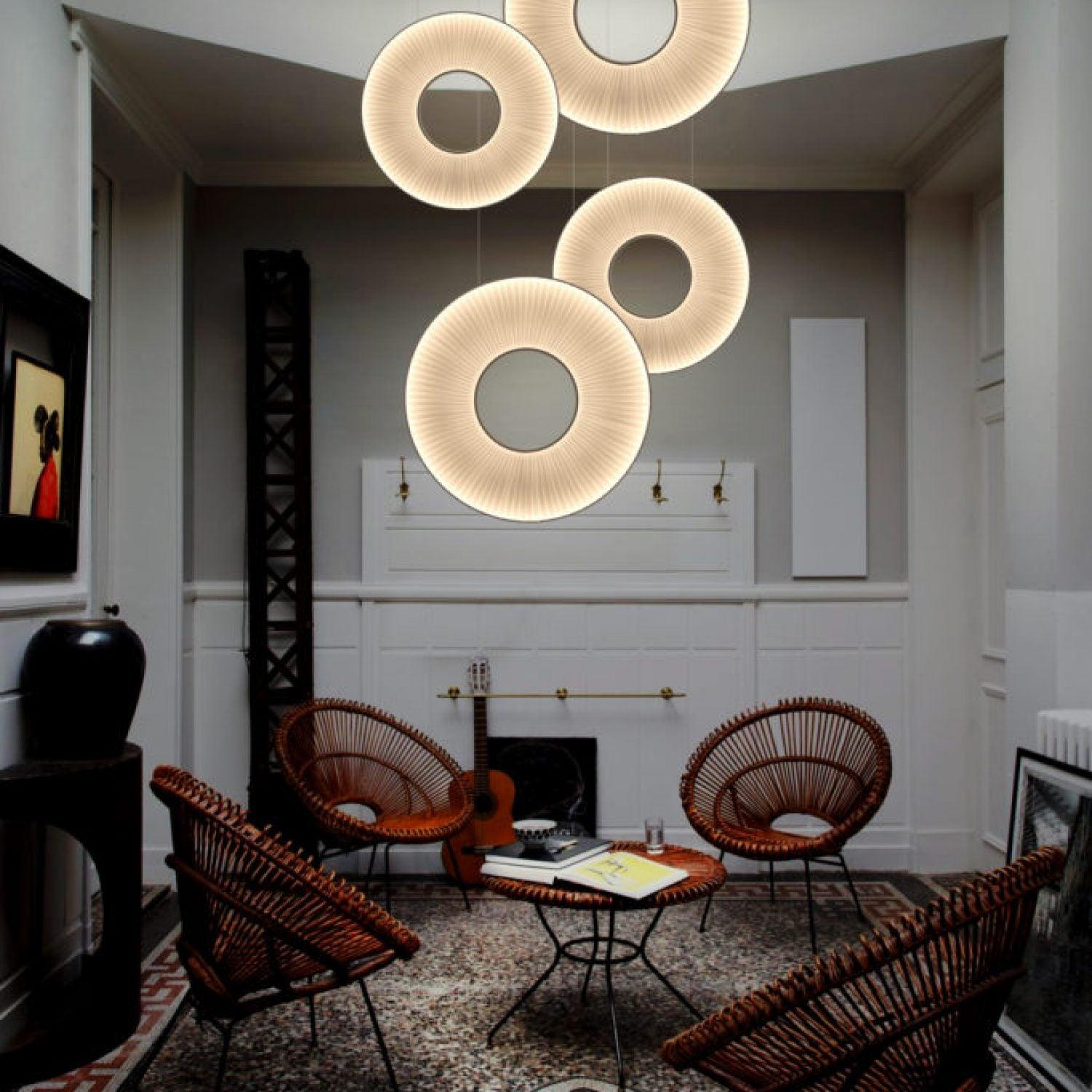 Lumira Pendant Lamp White Fabric Classic-Neutral Decor
