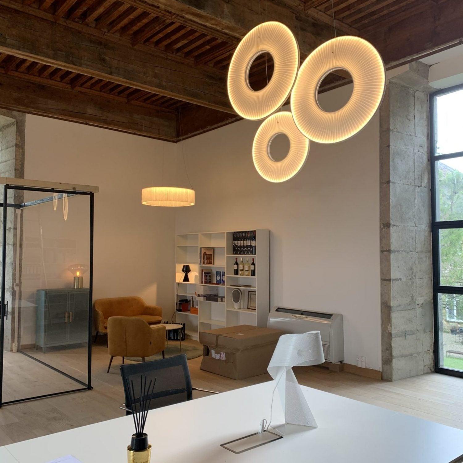 Lumira Pendant Lamp White Fabric Classic-Neutral Decor