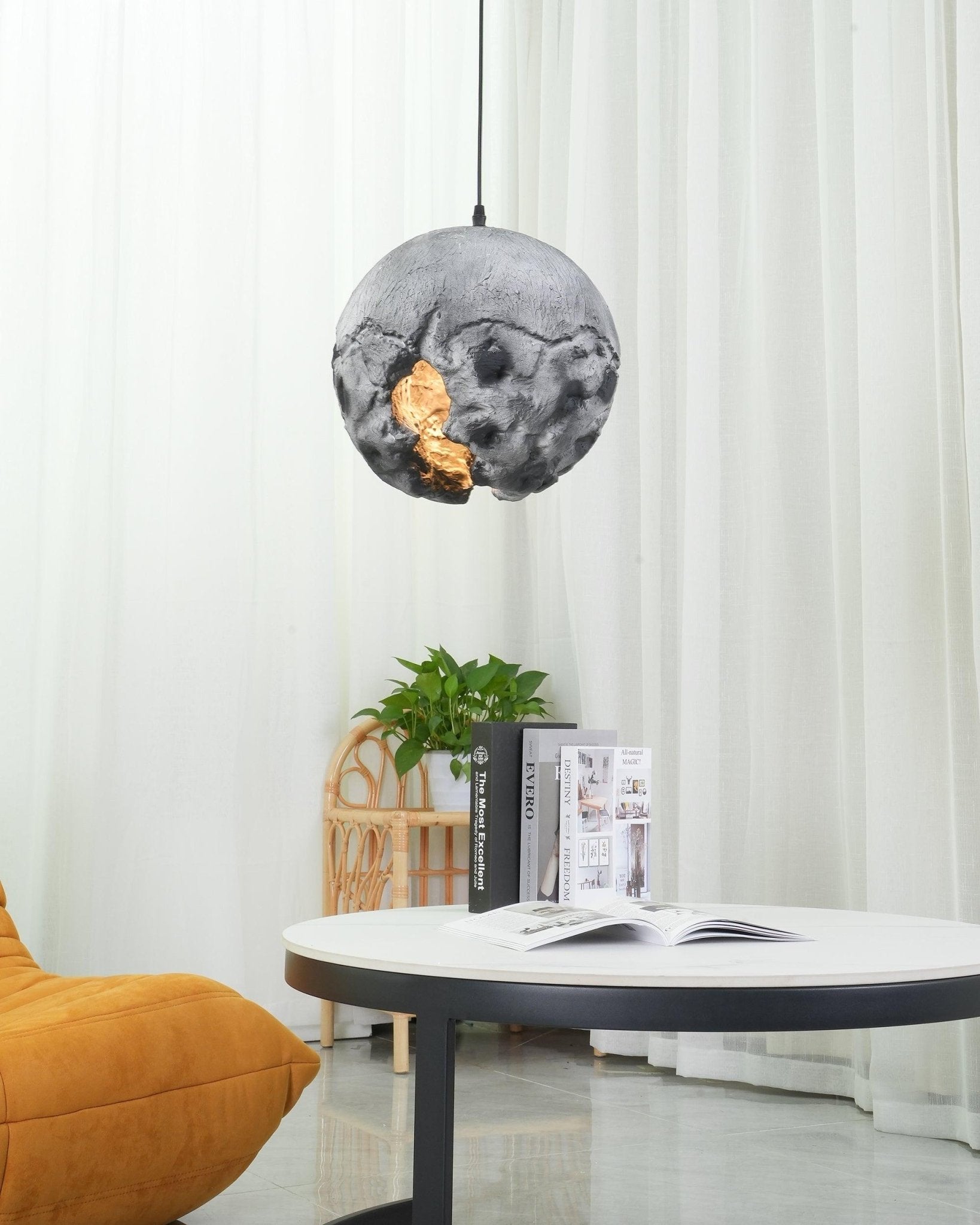 Ilphaara Irregular Planet Plastic Pendant Lamp-Neutral Decor