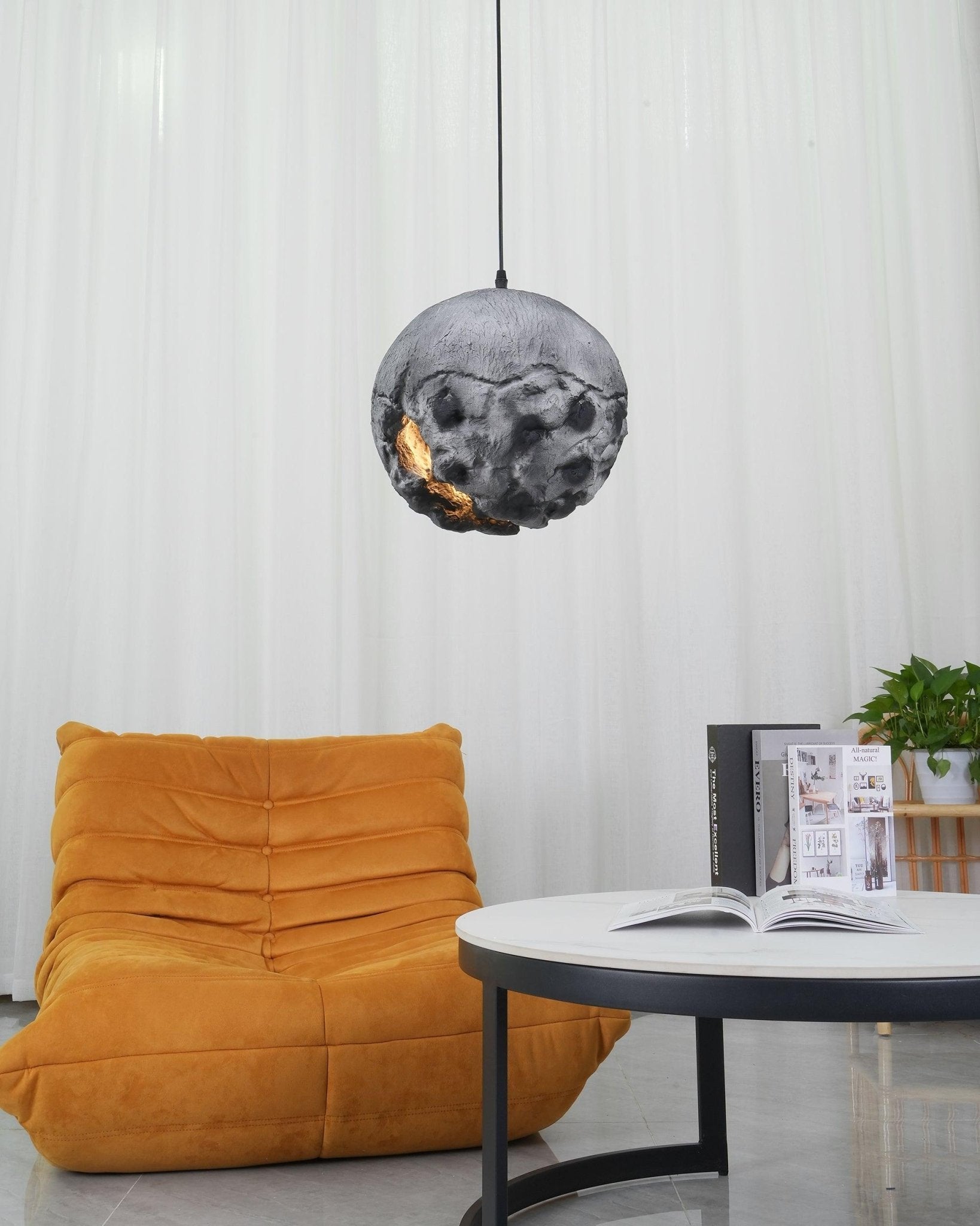 Ilphaara Irregular Planet Plastic Pendant Lamp-Neutral Decor