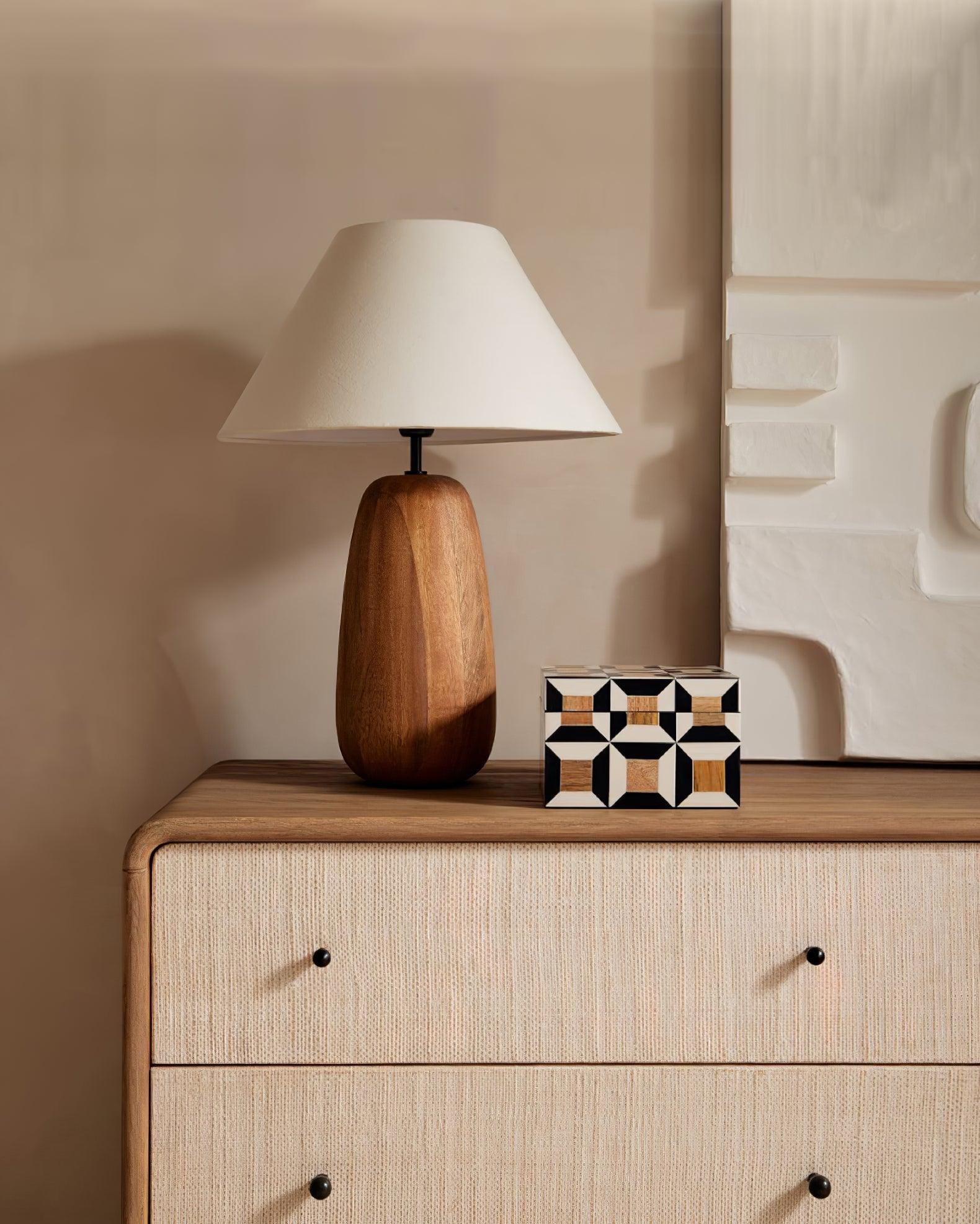 Nina Modern Wood Table Lamp-Neutral Decor