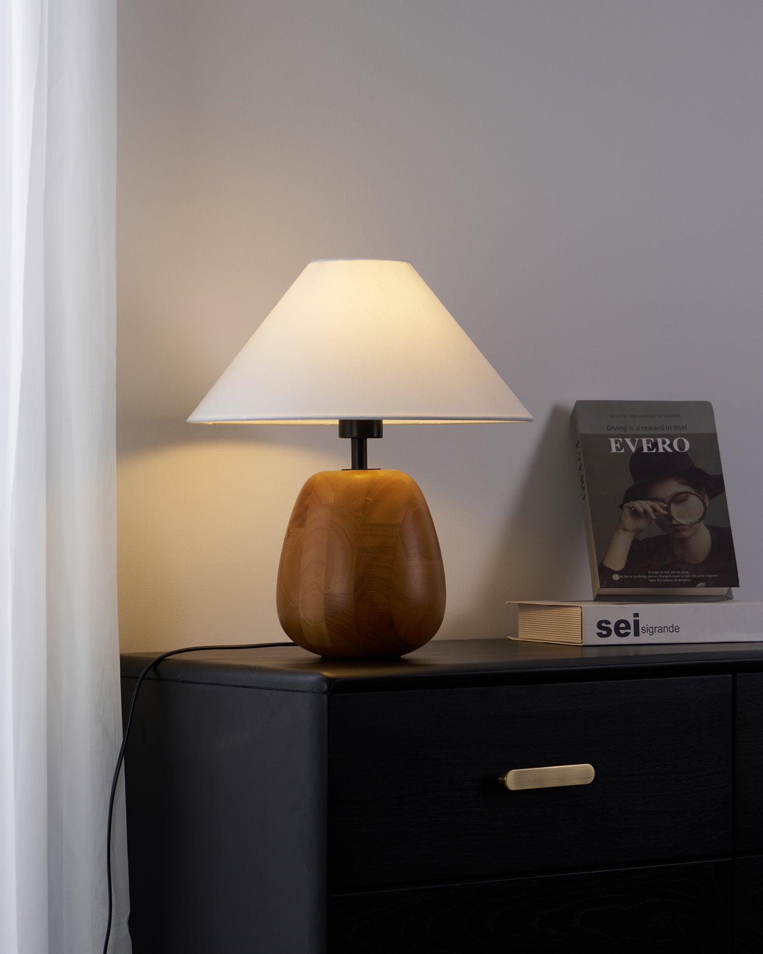Nina Modern Wood Table Lamp-Neutral Decor