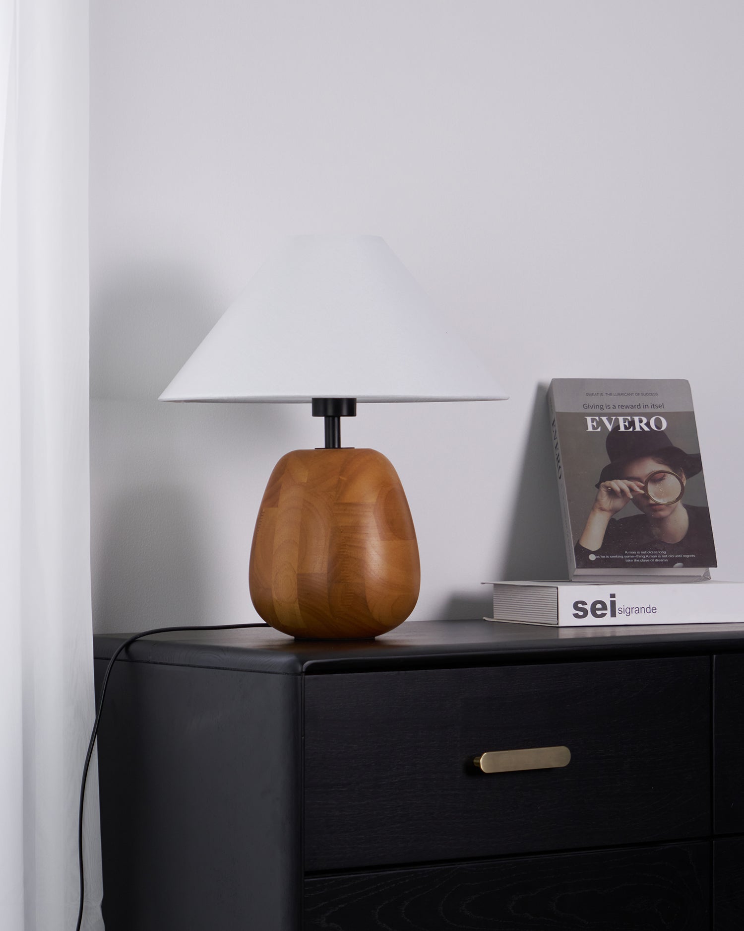 Nina Modern Wood Table Lamp-Neutral Decor