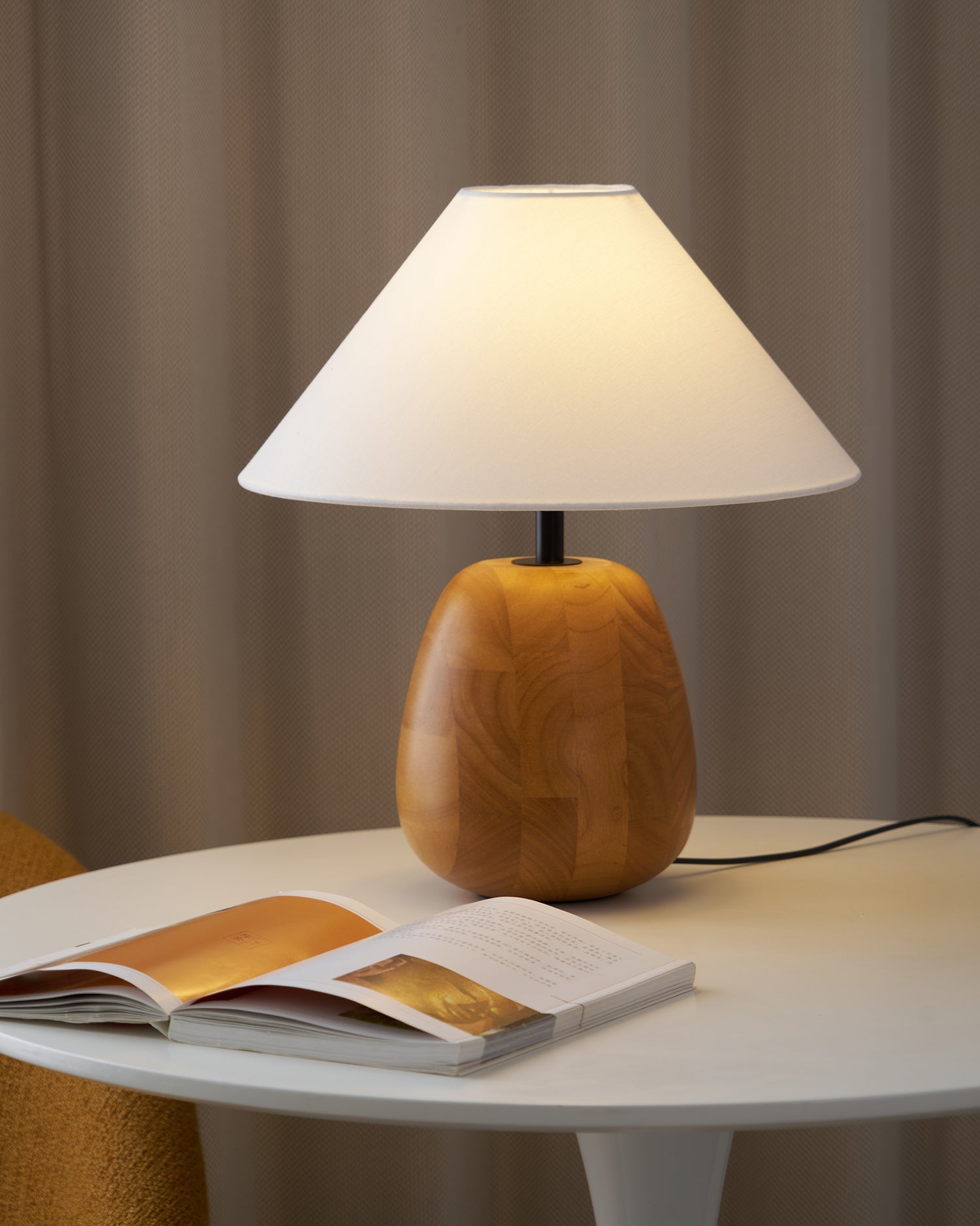 Nina Modern Wood Table Lamp-Neutral Decor