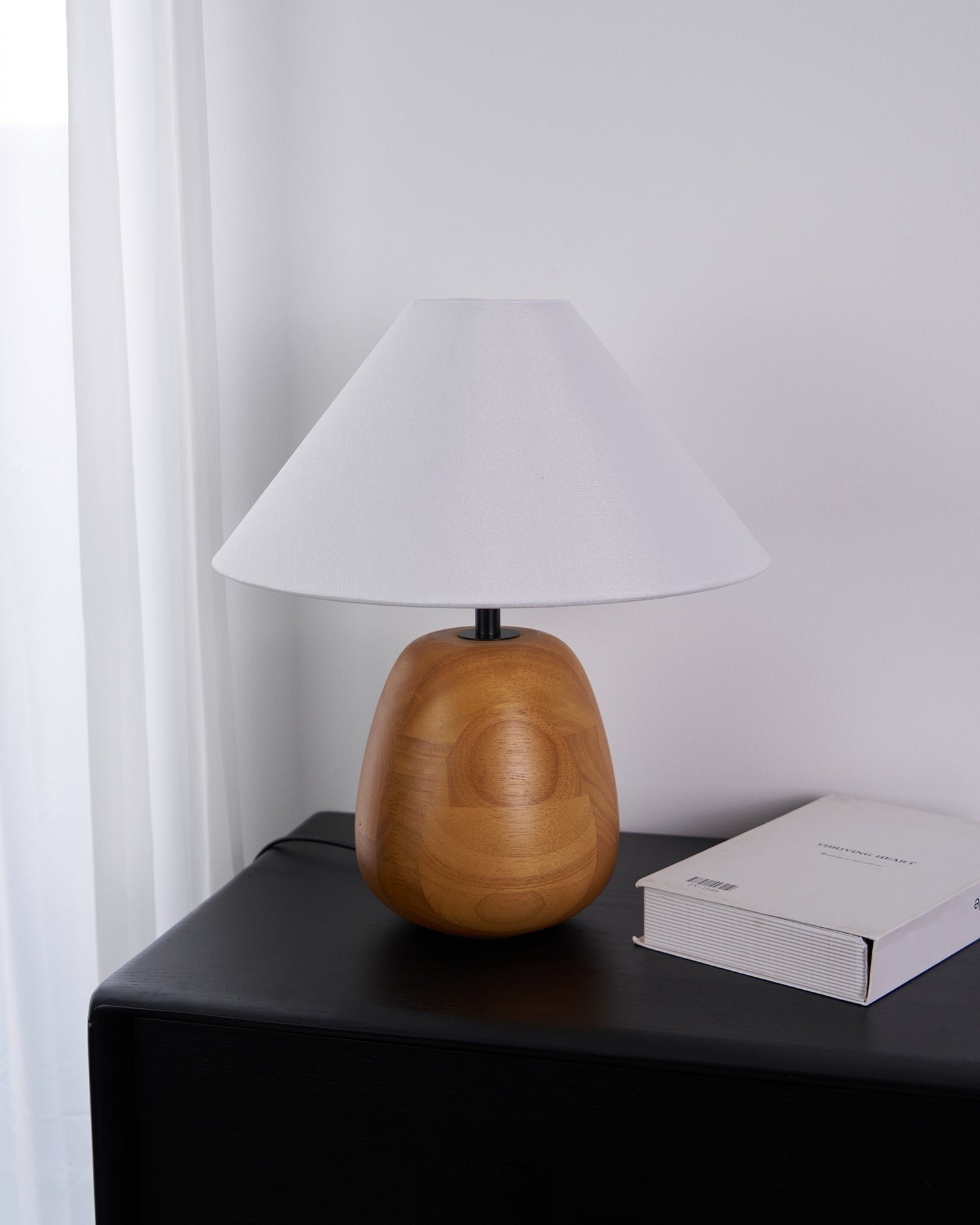 Nina Modern Wood Table Lamp-Neutral Decor