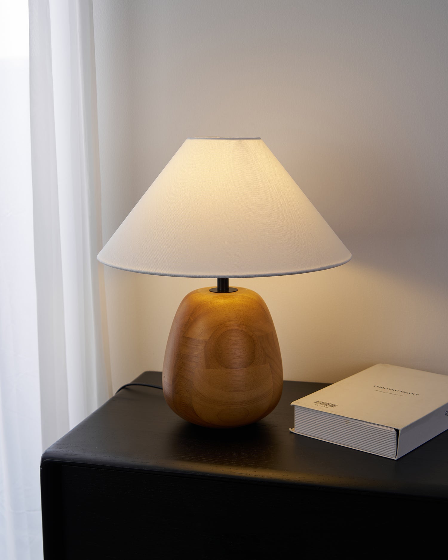 Nina Modern Wood Table Lamp-Neutral Decor