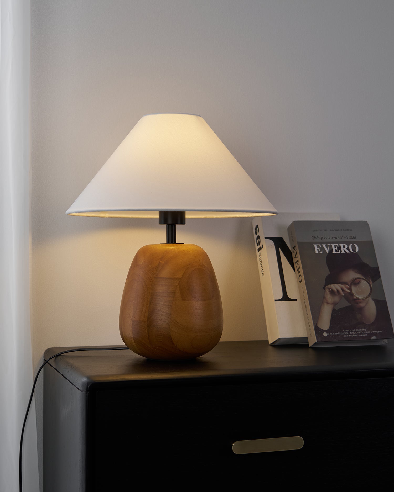 Nina Modern Wood Table Lamp-Neutral Decor