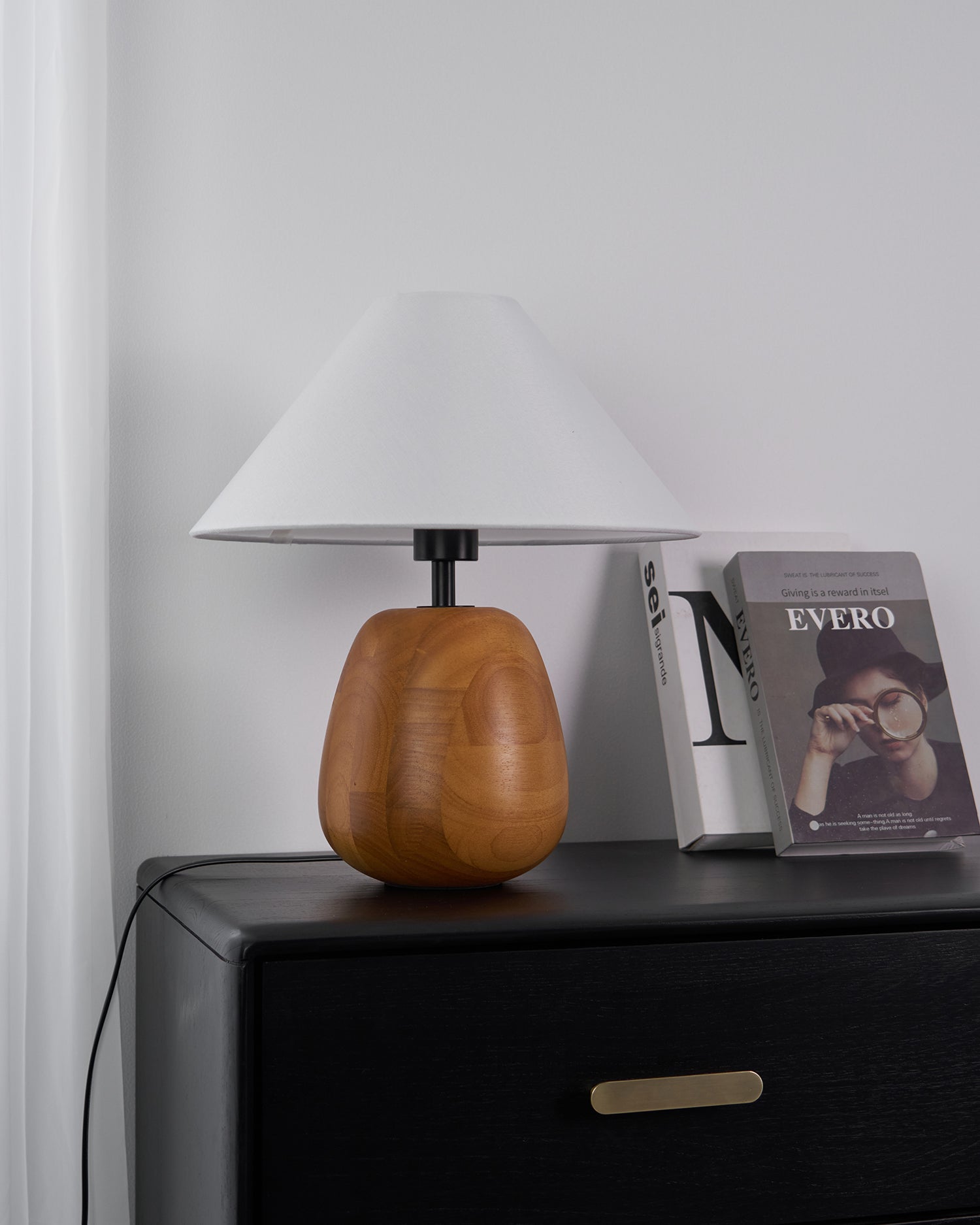 Nina Modern Wood Table Lamp-Neutral Decor