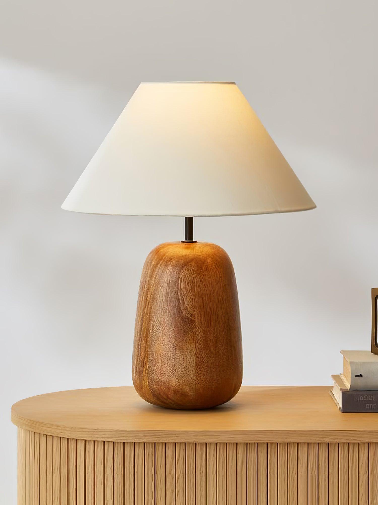 Nina Modern Wood Table Lamp-Neutral Decor