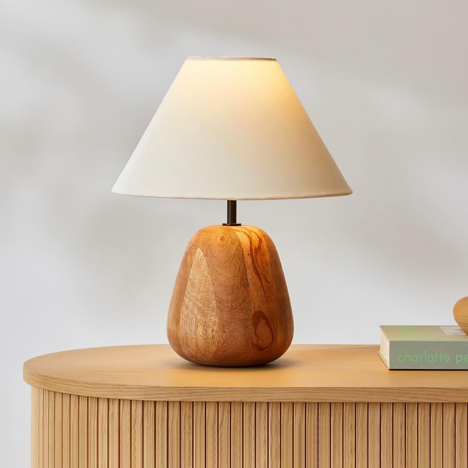 Nina Modern Wood Table Lamp-Neutral Decor