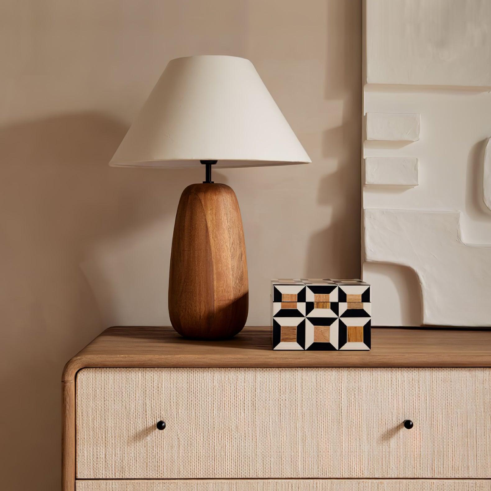 Nina Modern Wood Table Lamp-Neutral Decor