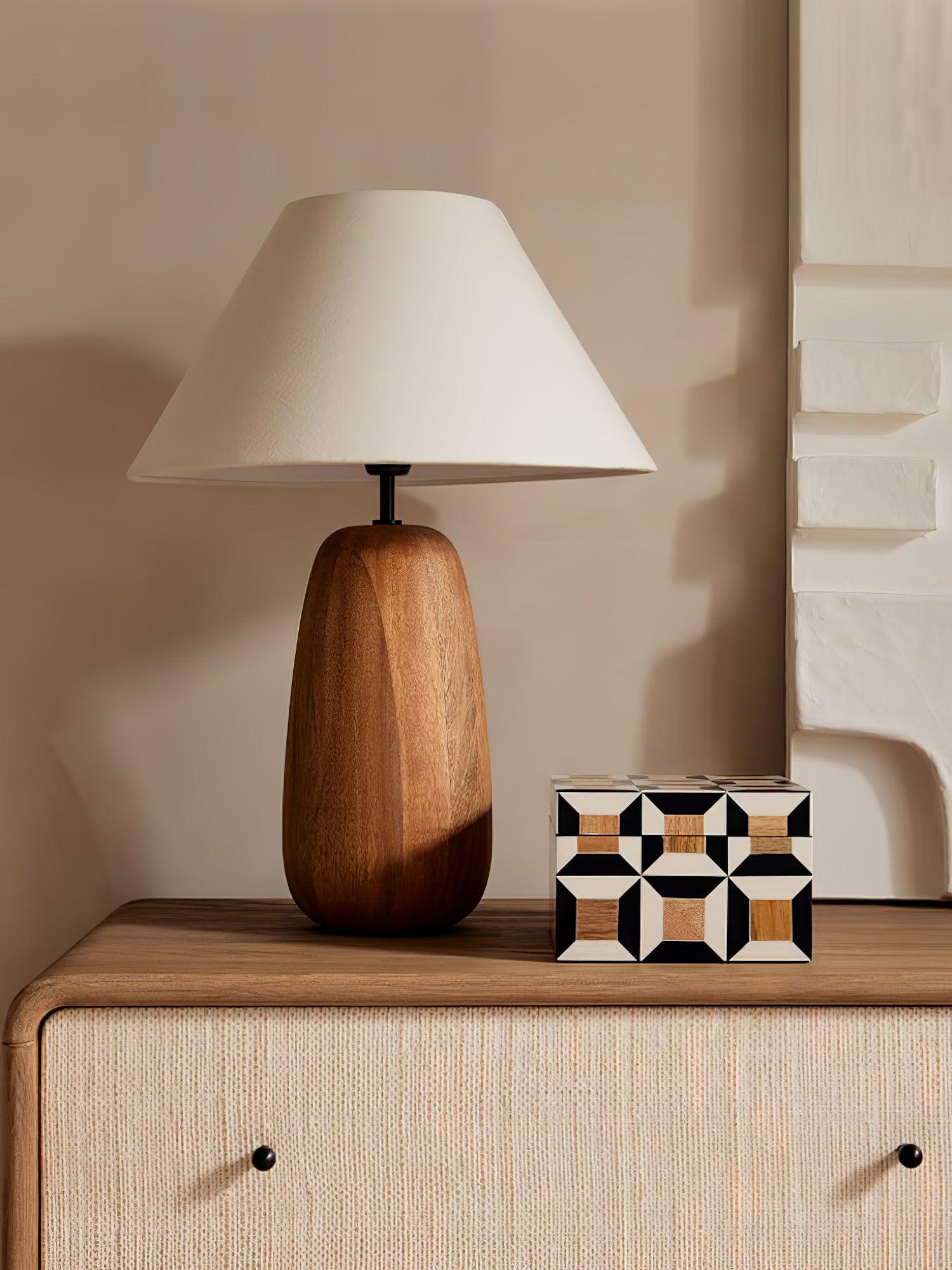 Nina Modern Wood Table Lamp-Neutral Decor
