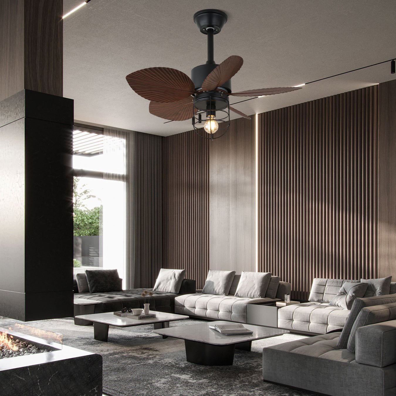Orion Industrial Ceiling Fan Light-Neutral Decor