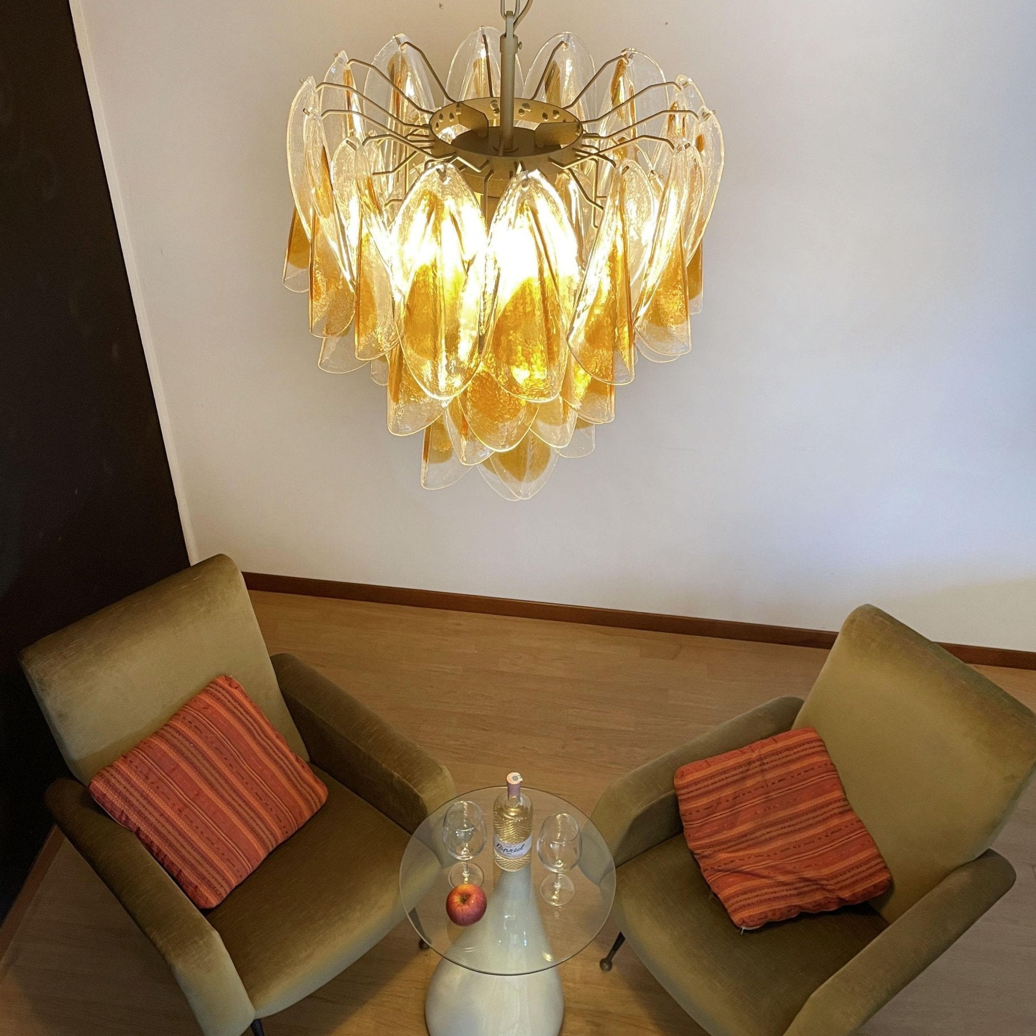 Vild Chandelier Isabella Gold Petal Layered-Neutral Decor