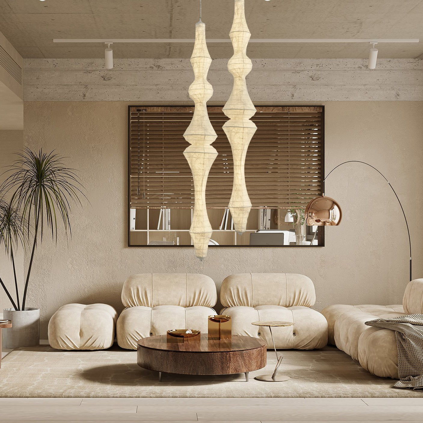 Zonoria Artisanal Silk Pendant Light-Neutral Decor
