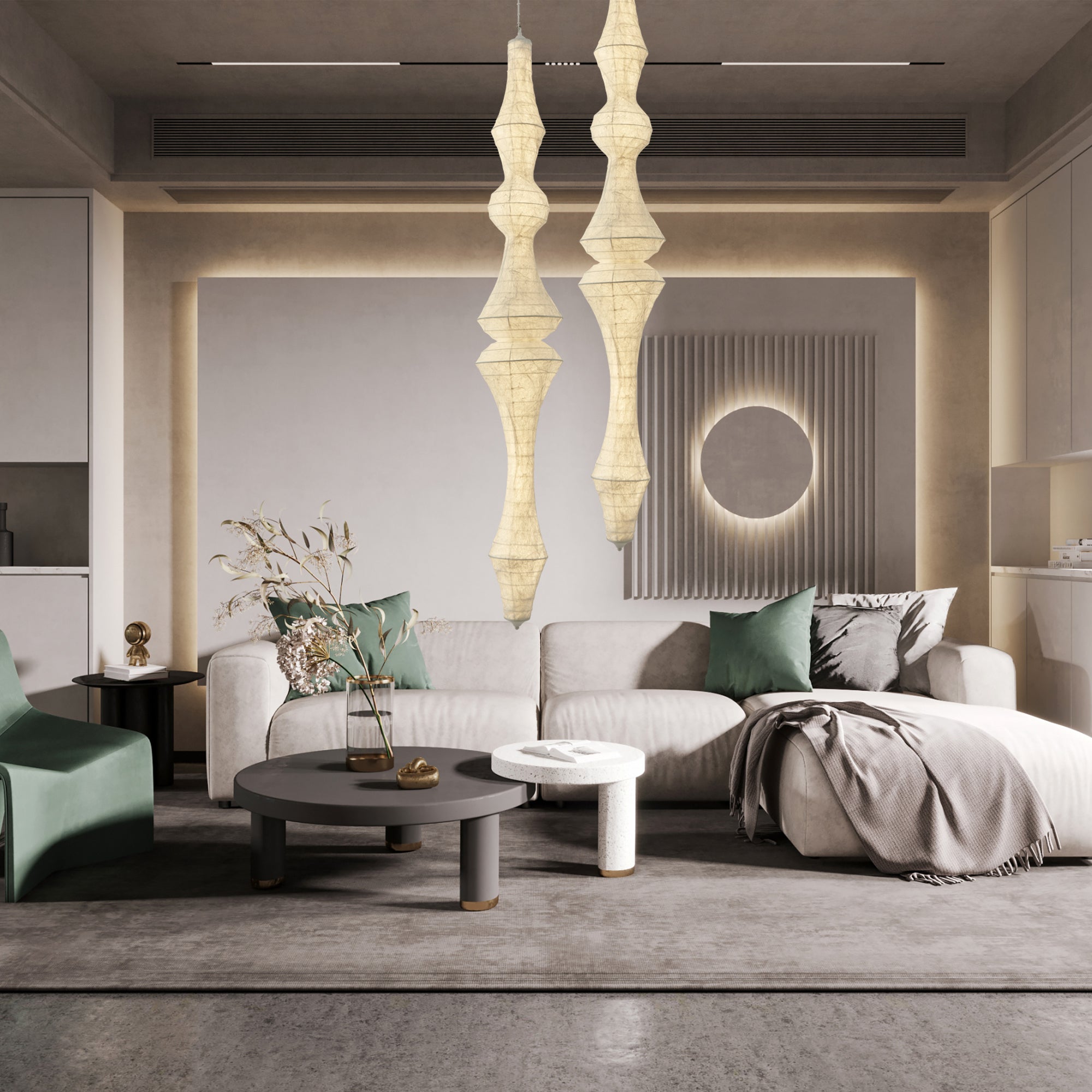 Zonoria Artisanal Silk Pendant Light-Neutral Decor