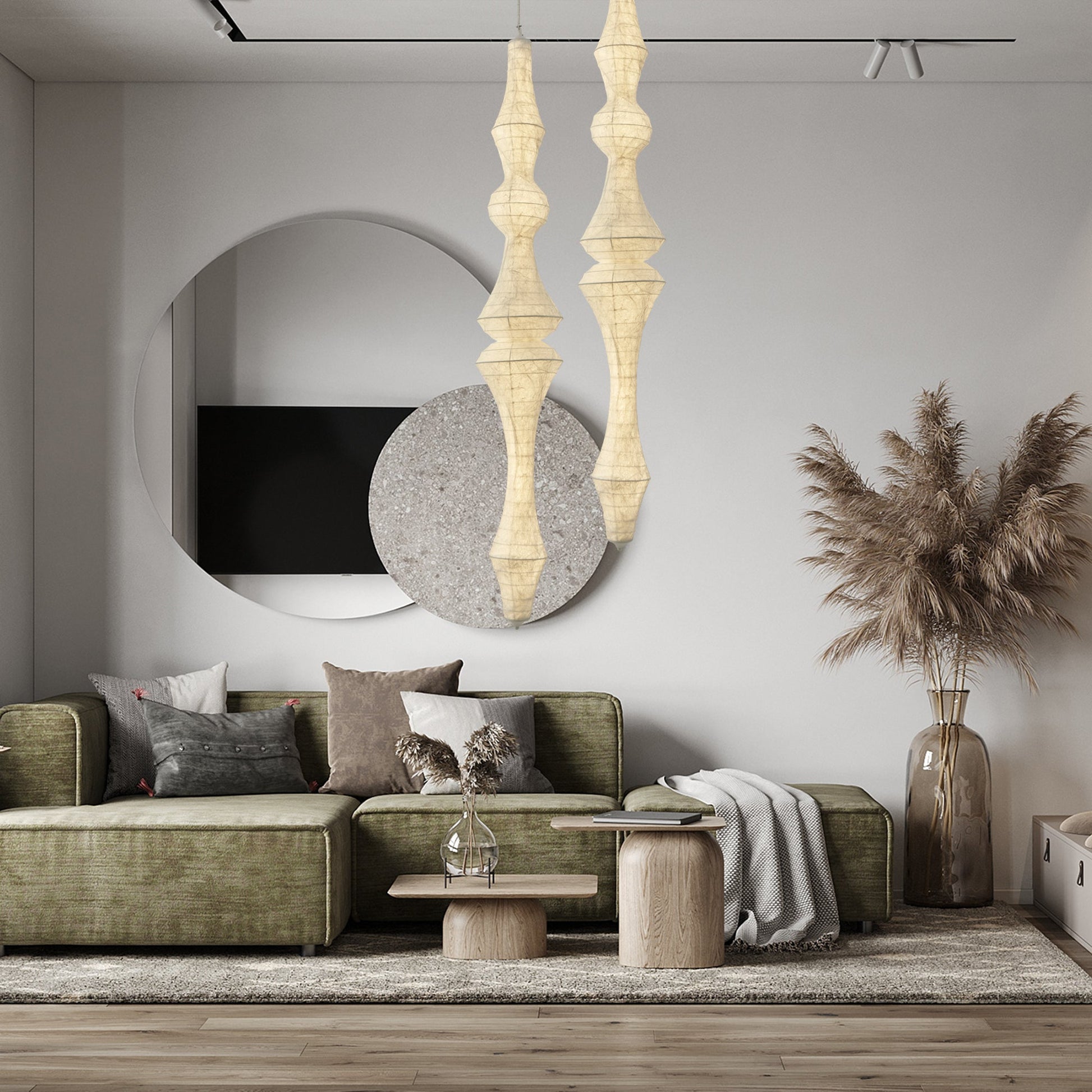 Zonoria Artisanal Silk Pendant Light-Neutral Decor
