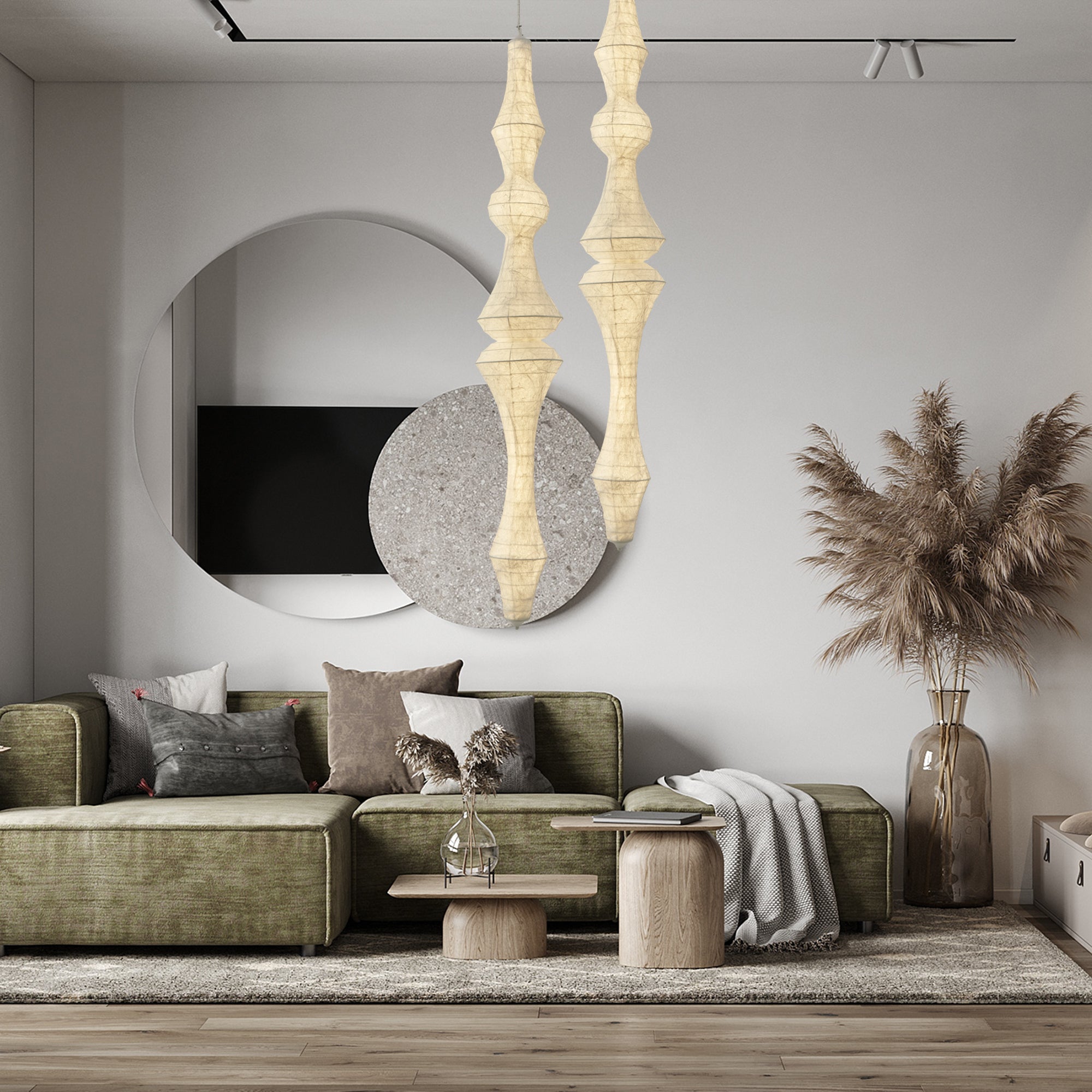 Zonoria Artisanal Silk Pendant Light-Neutral Decor