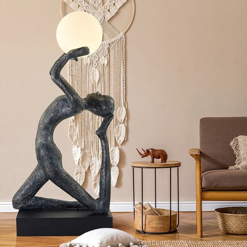 Evvinyra Contorted Black Floor Lamp-Neutral Decor