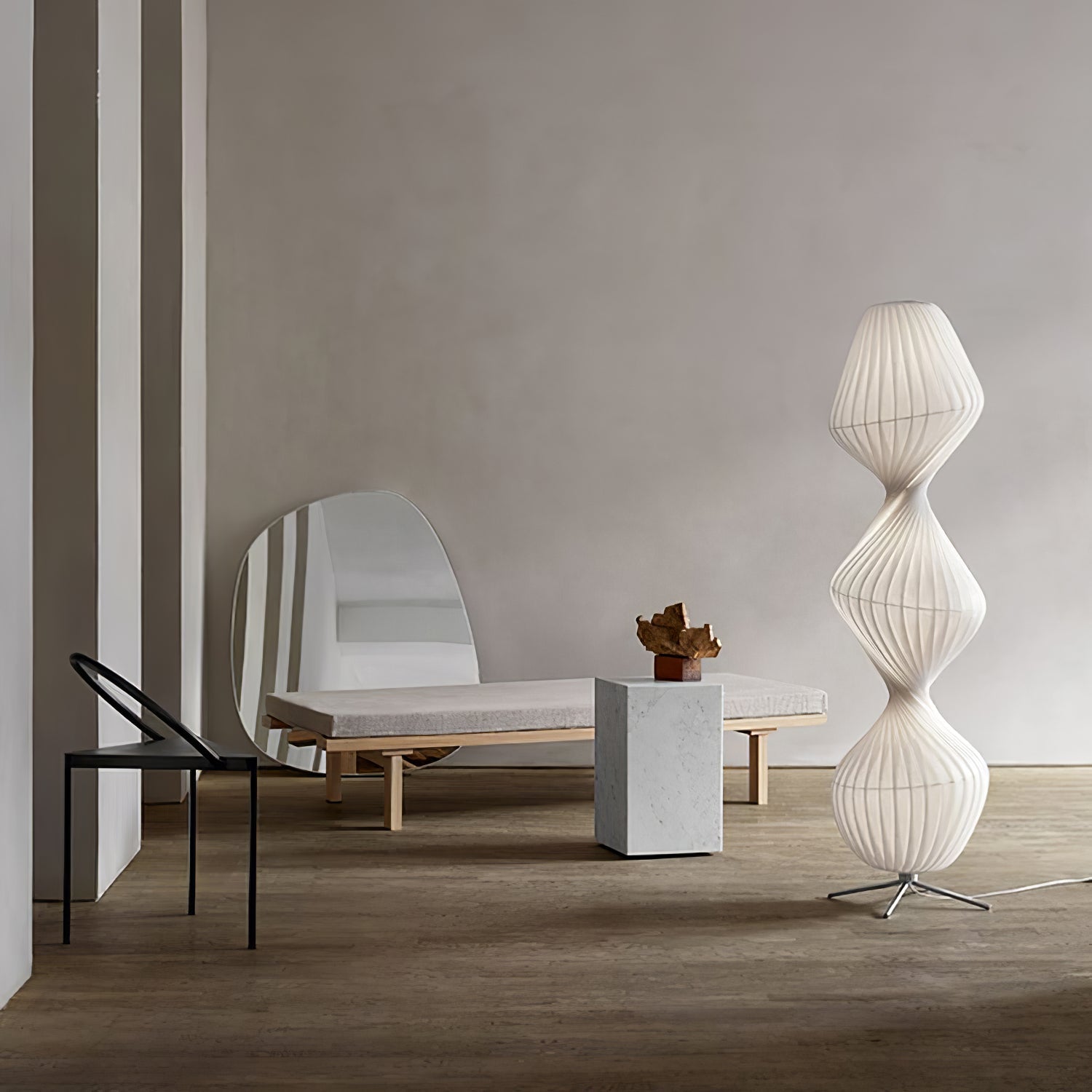 Elare Plastic Floor Lamp-Neutral Decor