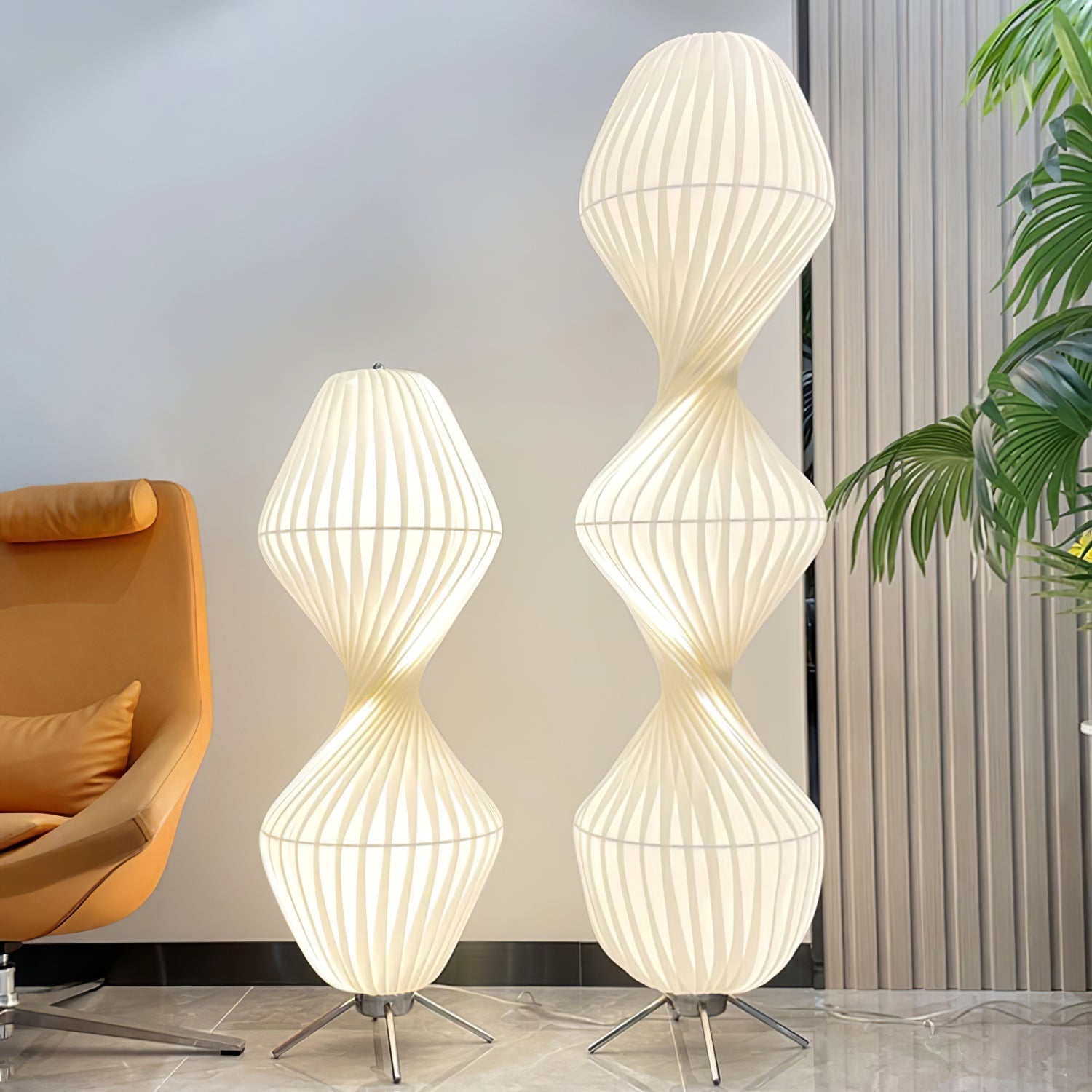 Elare Plastic Floor Lamp-Neutral Decor