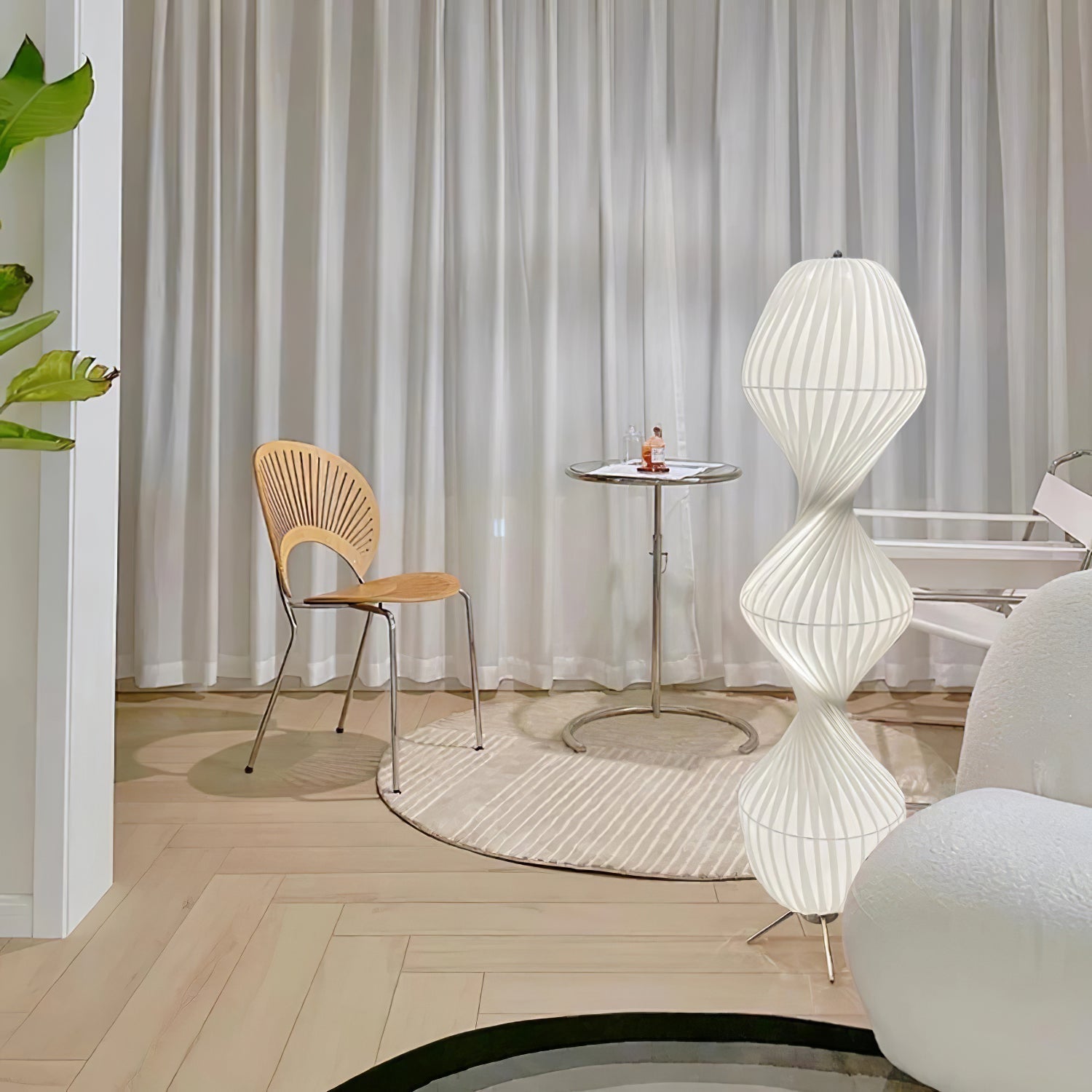 Elare Plastic Floor Lamp-Neutral Decor