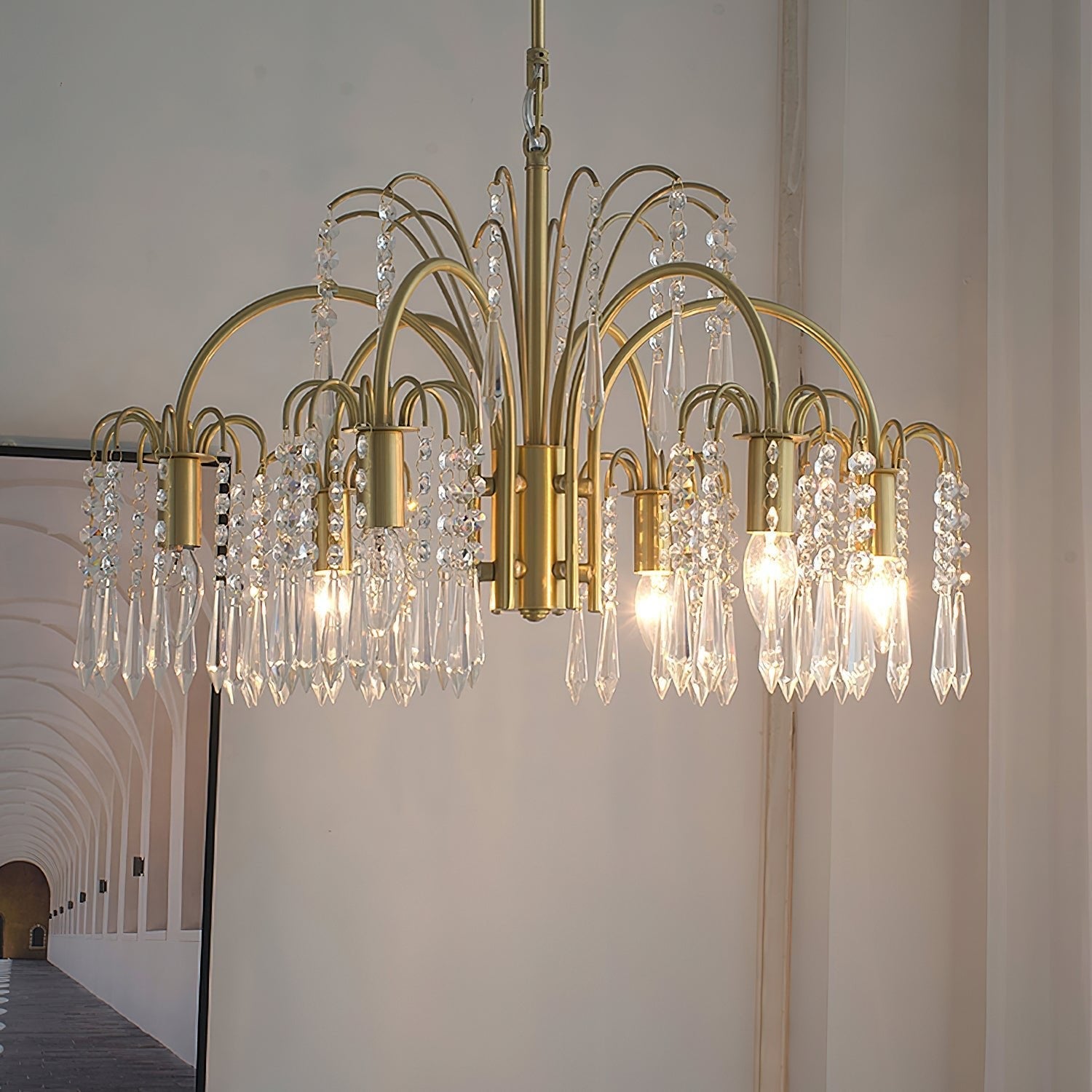 Lustra Chandelier Gold Crystal Isla Dawn Regal-Neutral Decor