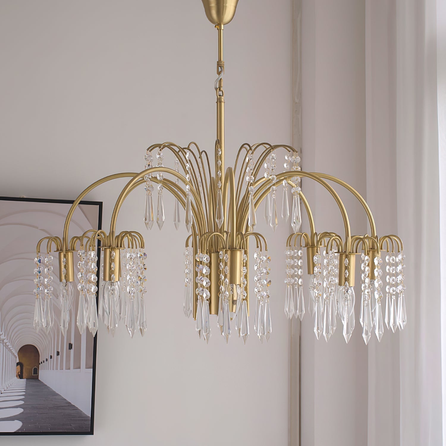 Lustra Chandelier Gold Crystal Isla Dawn Regal-Neutral Decor