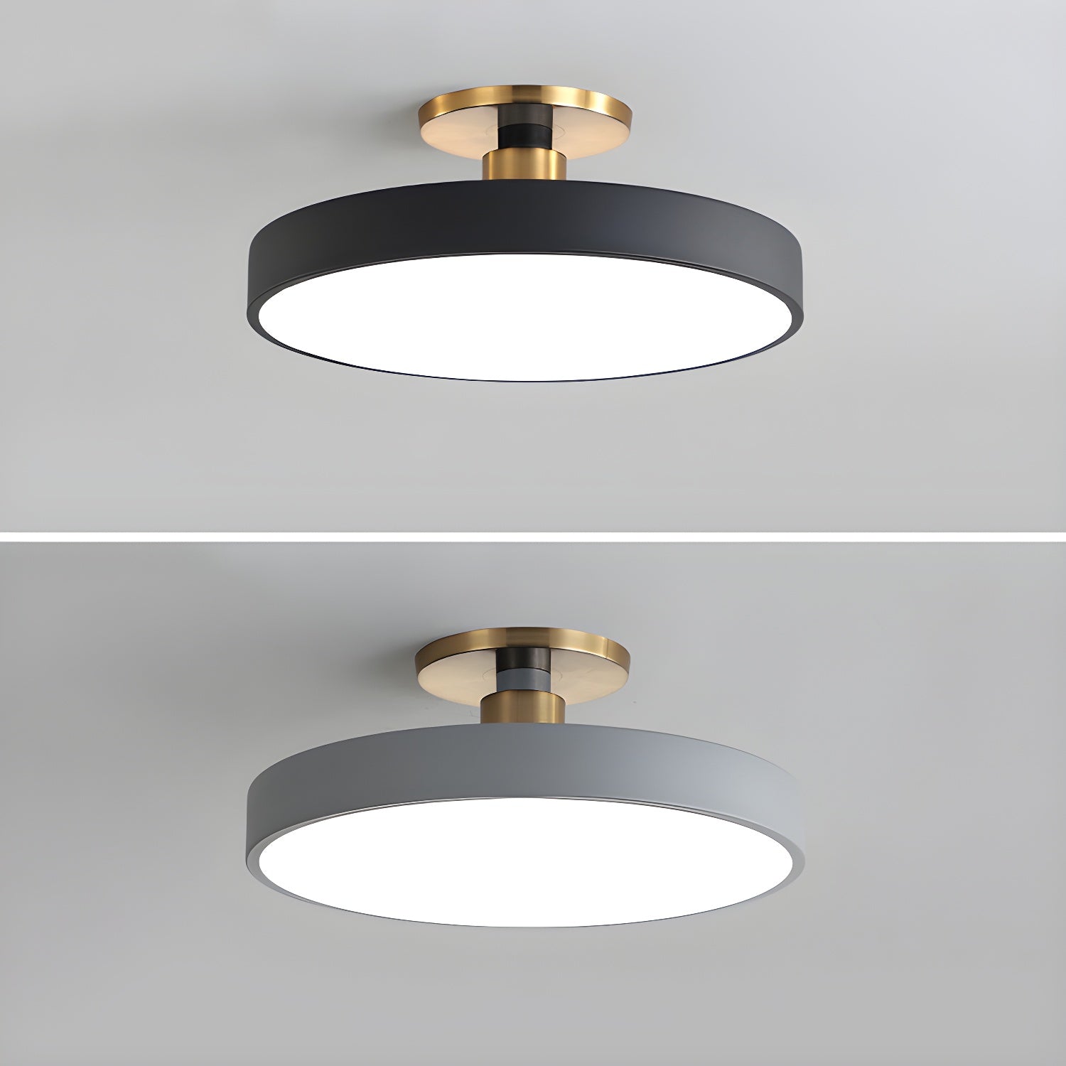 Solara Ceiling Lamp Flush Mount Black and Gold Modern-Neutral Decor